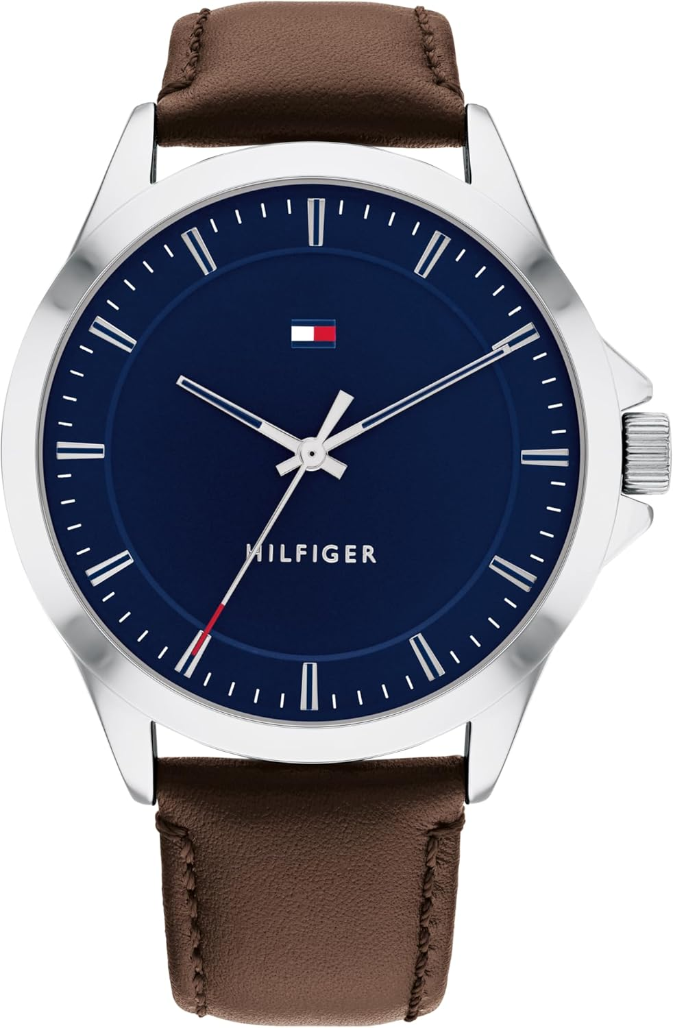 Tommy Hilfiger Macy'S Essentials Brown Calfskin Navy Dial Men'S Watch image number 2