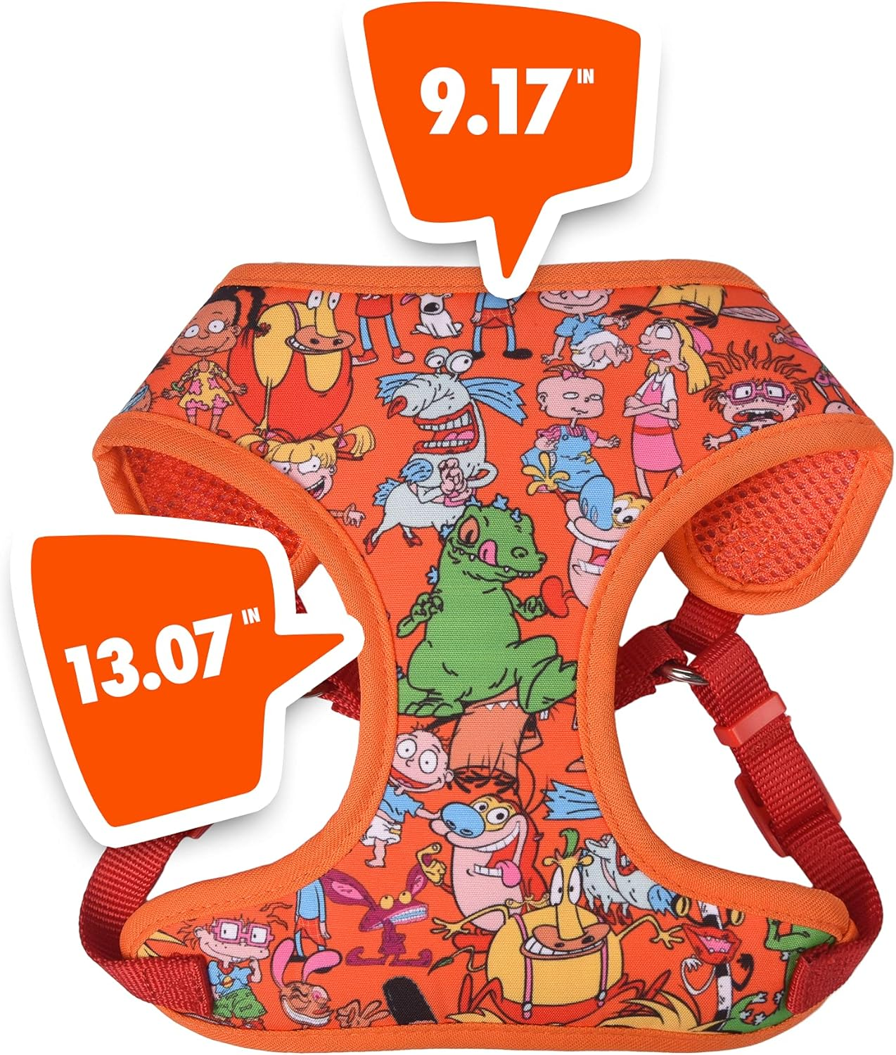 Nickelodeon All Stars Dog Harness for Large Dogs | No Pull Dog Harness Vest with Nickelodeon Characters from Rugrats, Hey Arnold, and More image number 2