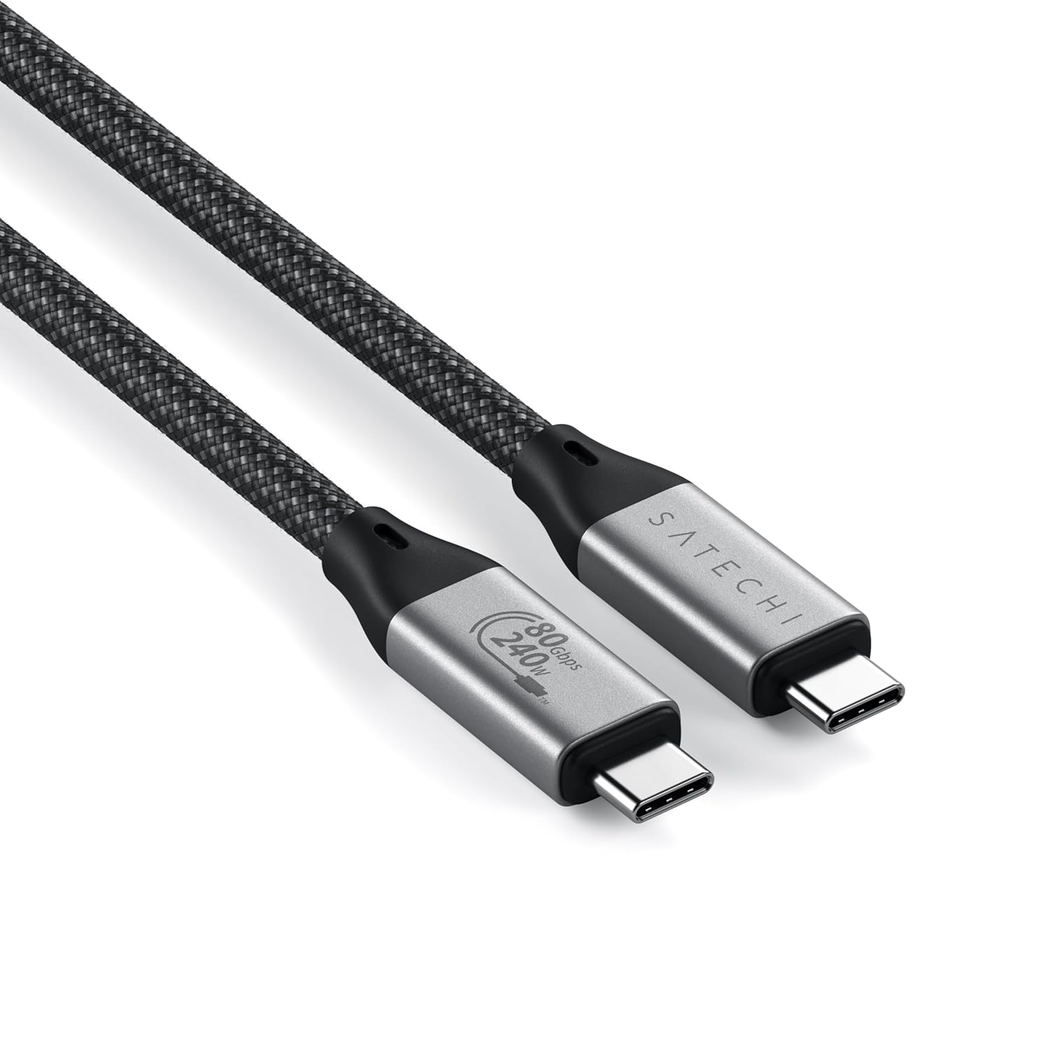 Satechi USB4 V2 Pro Cable, USB C Cable 1.2M/3.9Ft, up to 120Gbps Data Transfer, 240W Power Delivery, 8K@60Hz Display, Thunderbolt 5/4/3 Compatible, for Macbook, Windows & More