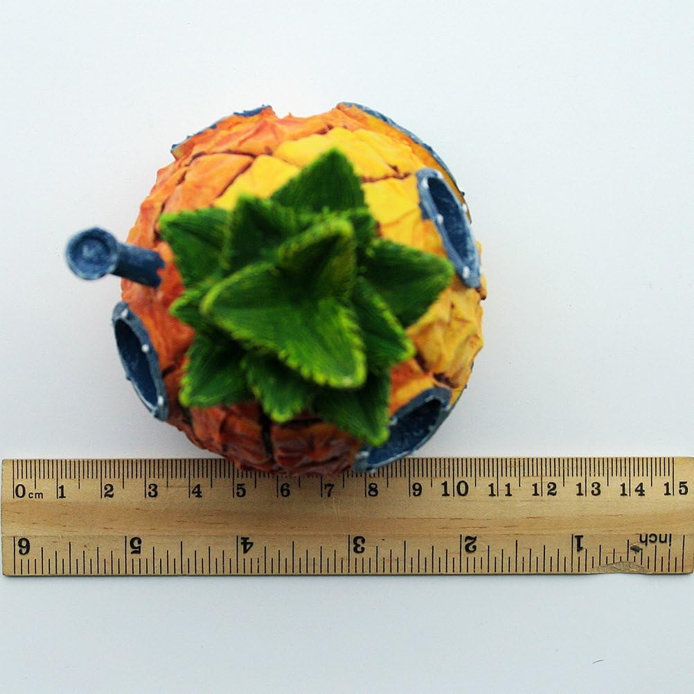 Penn Plax Spongebob Squarepants Pineapple Home with Swim through Holes Resin Replica Aquarium Ornament image number 6