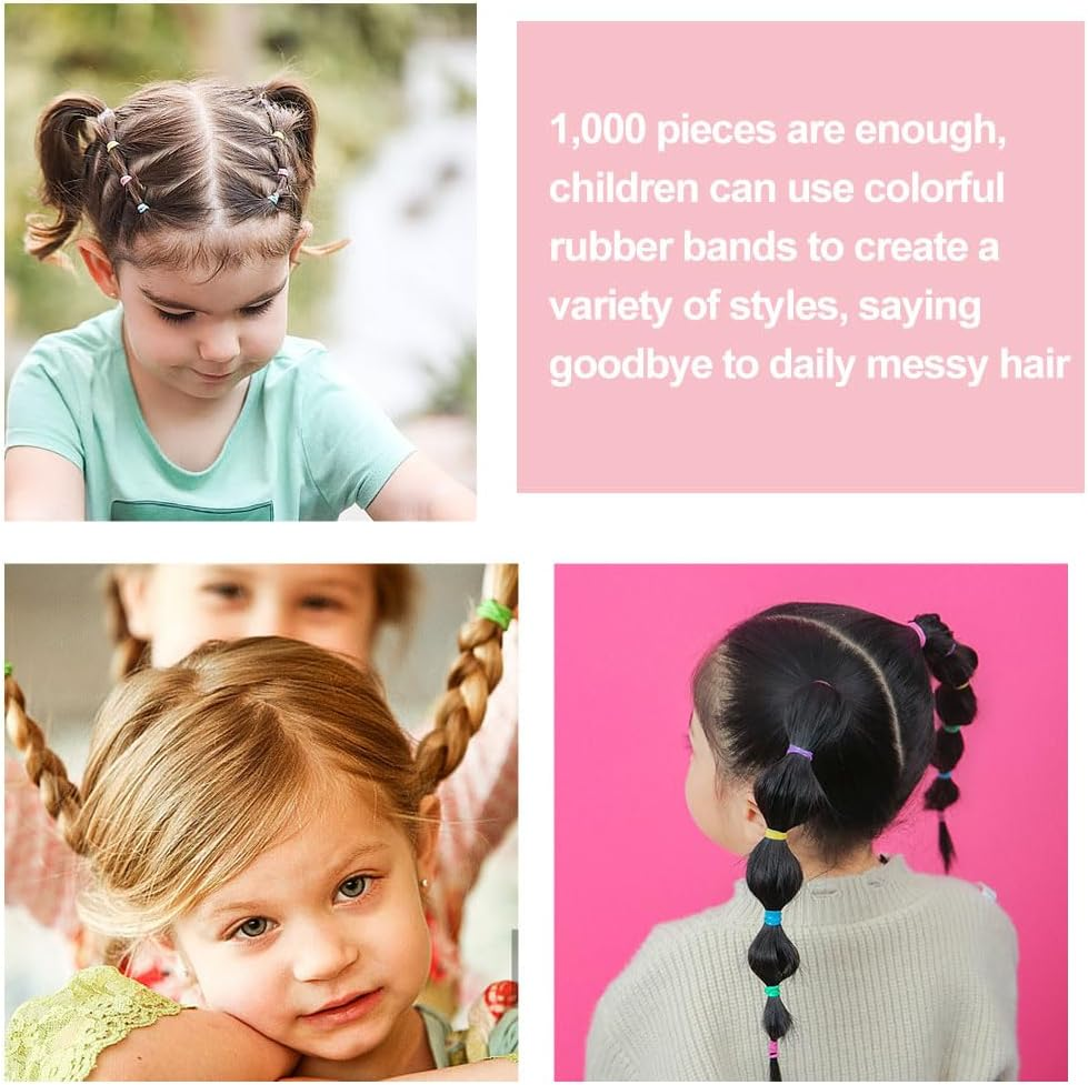 Butyeak Dog Hair Rubber Bands, Pack of 1000 Mini Hair Bands, Mini Elastic Colourful Pet Rubber Bands, Small Dog Hair Bands, Small Hair Bands, Small Rubber Rings, Small, Transparent image number 5