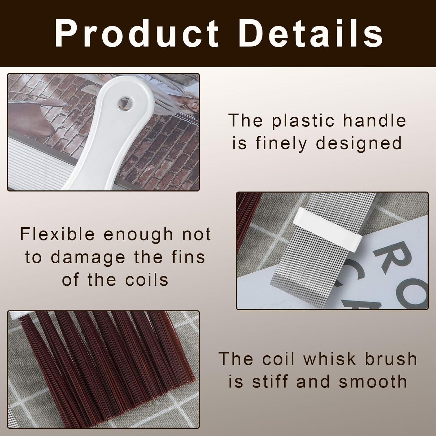 Lamellar Comb, Pack of 2 Slat Comb Dryer, Condenser Comb Dryer, Condenser Stainless Steel Radiator, Dryer Cleaning Brush, for Cleaning Air Conditioners, Refrigerators, Evaporators image number 6