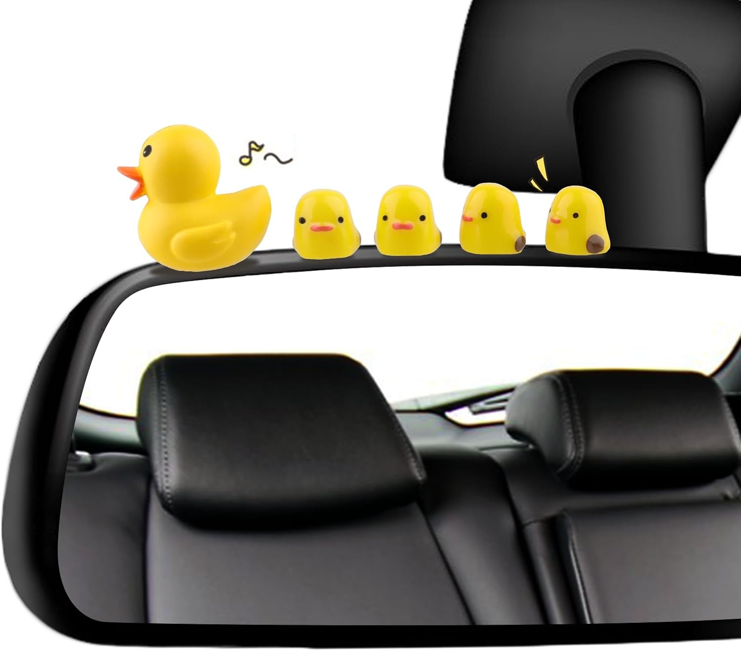 Cute Car Rearview Mirror Accessories, 20 PCS Mini Ducks Car Dashboard Decorations, Cartoon Animals for Automotive Interior Ornaments, Window Edges, Home Decors (Duck) image number 1