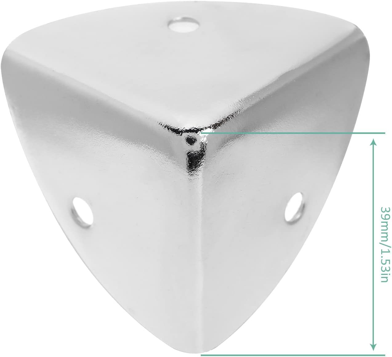 SING F LTD 8PCS 39Mm Corner Angle Brace Protectors Scalloped Metal Right Angle Corner Guards for Wooden Box Desk Chest Case Flightcase Silver - Silver image number 1