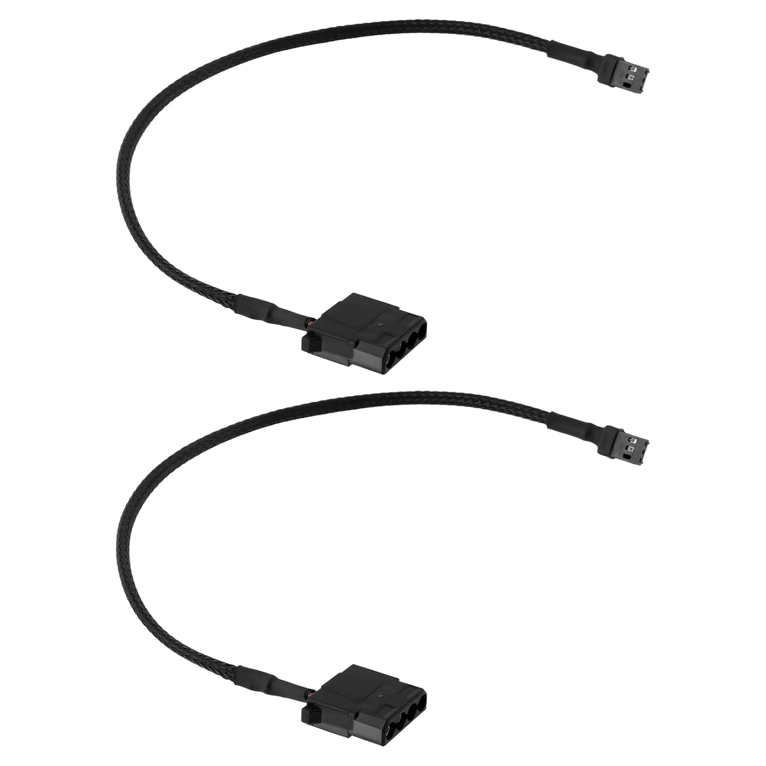 Create Idea 2PCS 3-Pin Fan Header to 12V 4-Pin Molex Power Adapter Cable Computer Cooler Fan Power Cord image number 2