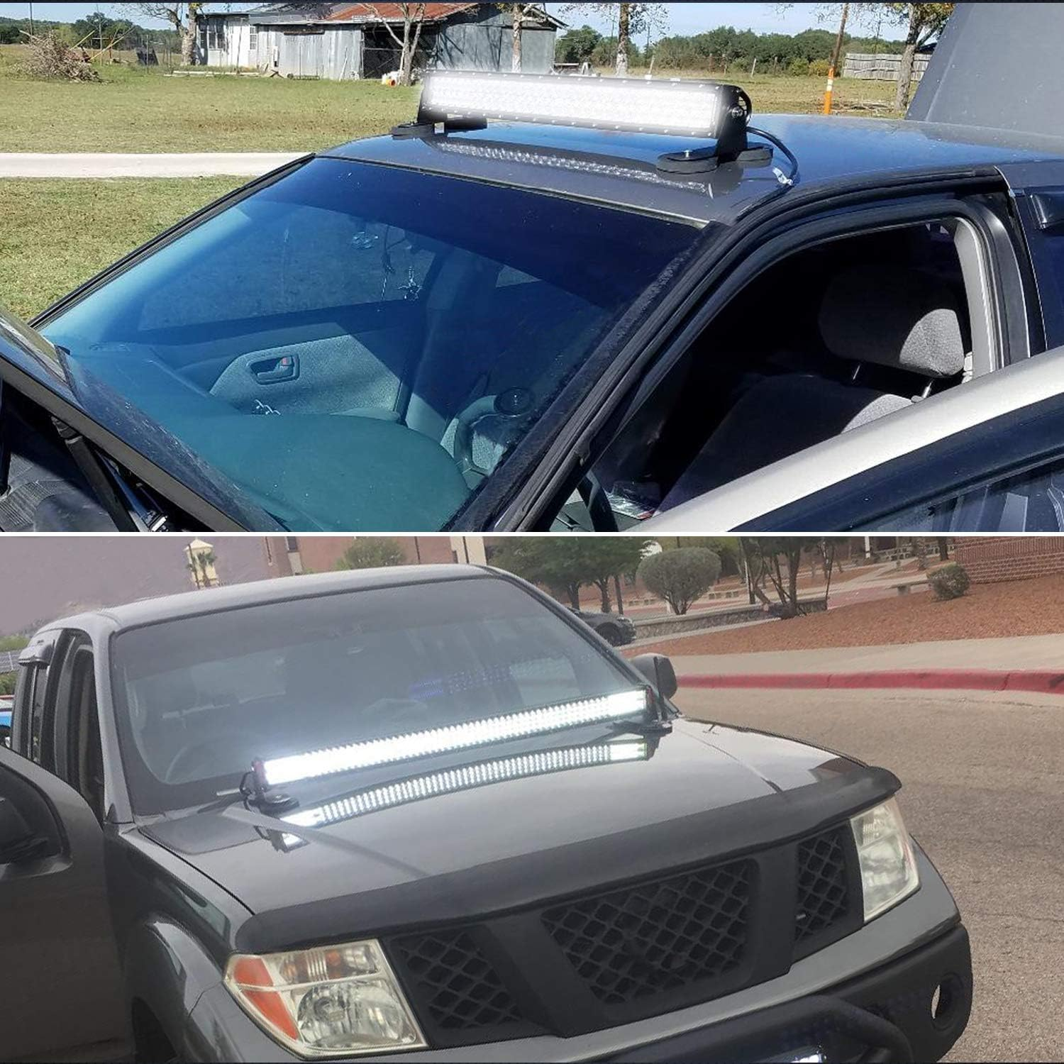 Nilight 2PCS Magnetic Base LED Light Bar Mounting Brackets, Powerful Sucker Holder for Straight Curved Side-Mounted Light Bar Mounting on Hood Roof