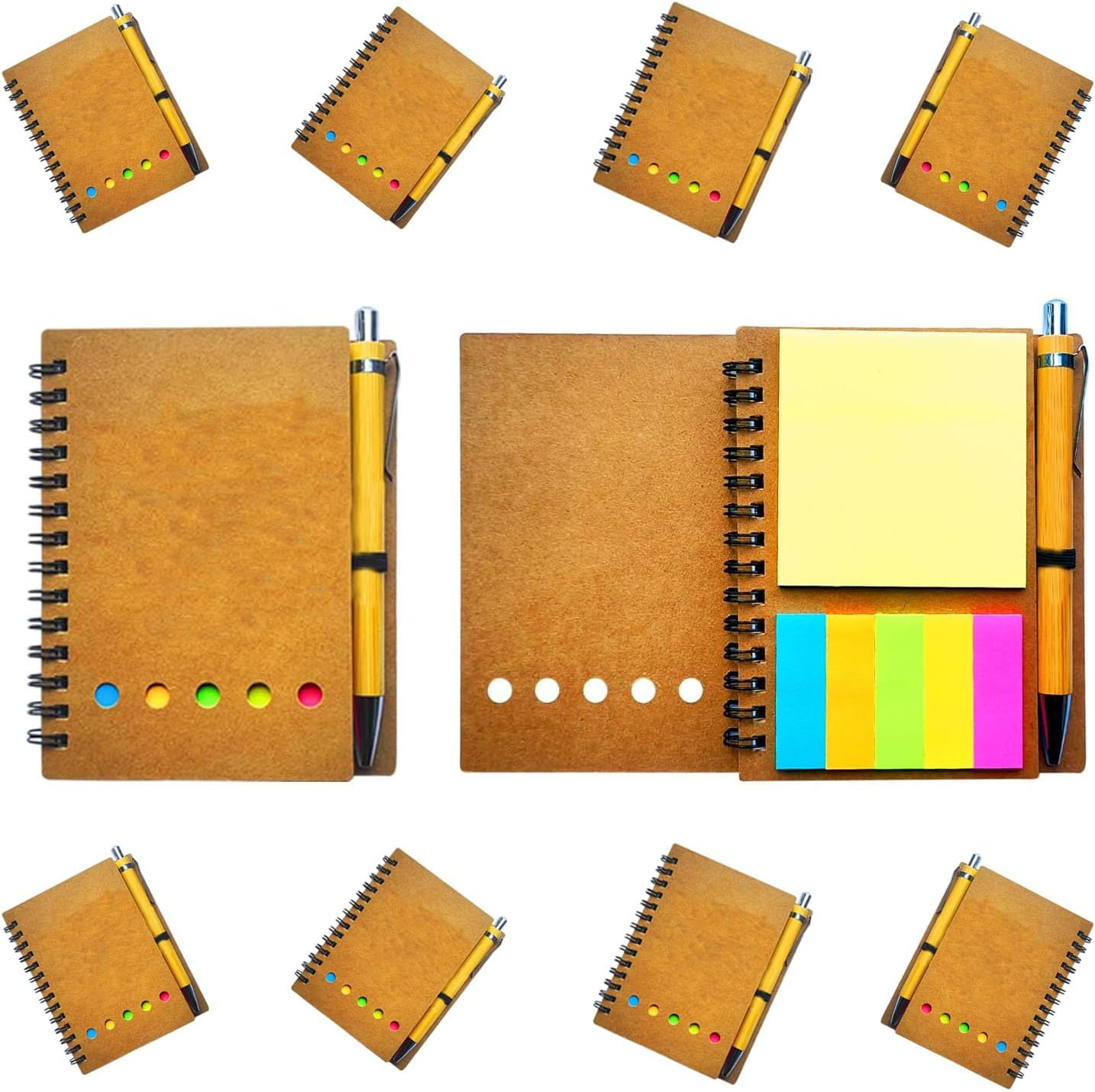 2025 Inspirational Spiral Notebook 10 Sets Portable Employee Appreciation Gifts Bulk Journals with Sticky Note Pen for Teachers Students Friends Colleagues Volunteer Nurse and Family Thank You Gifts