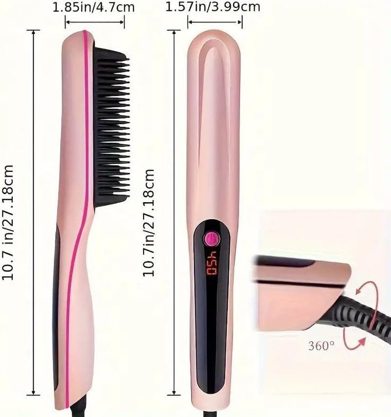 Negative Ion Hair Straightener 1 Minute Heating to 180&deg;C 180&deg;C/200&deg;C/230&deg;C3 Constant Temperature Mode Anti-Burn Design (Pink) - Black image number 6