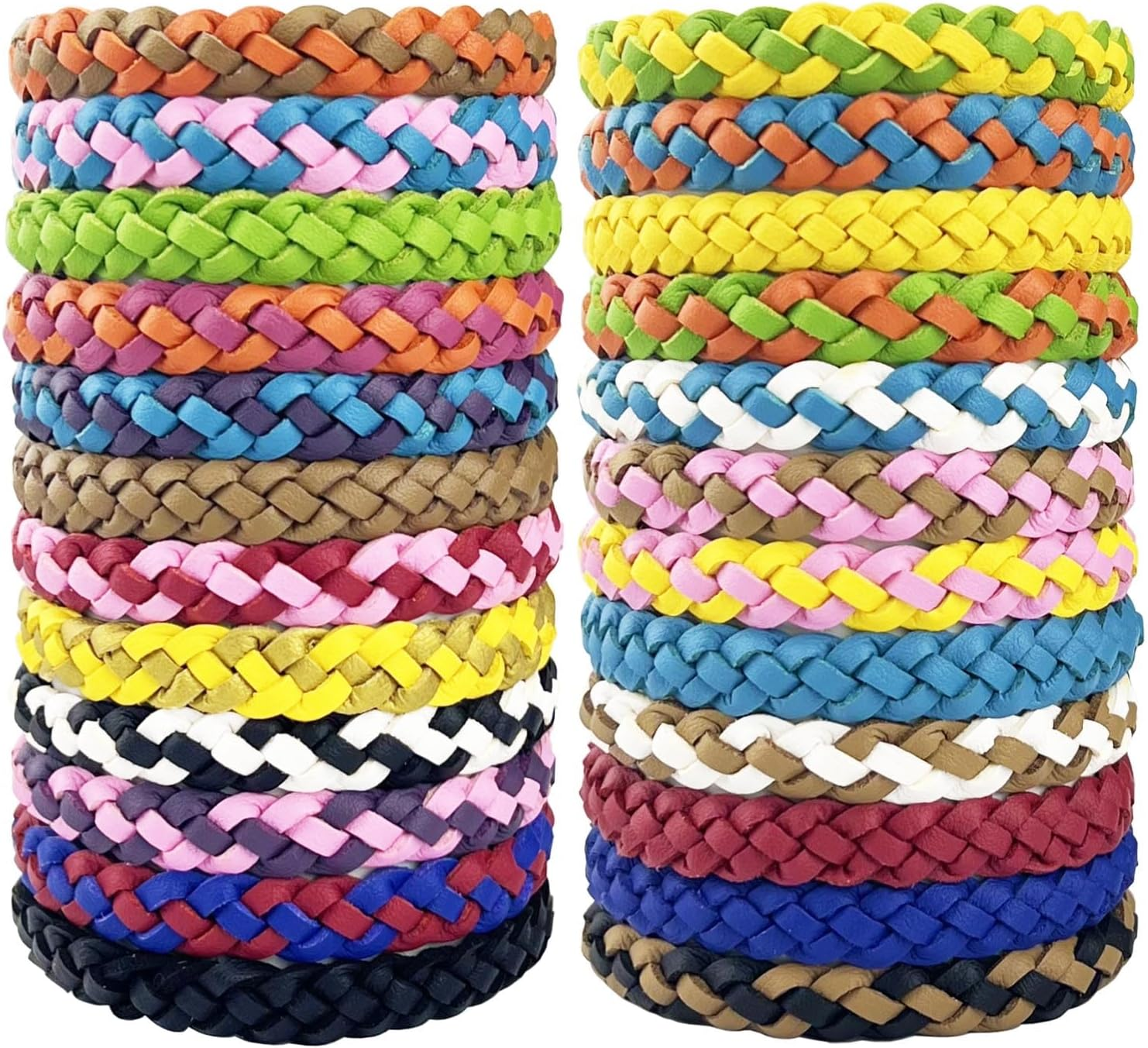 Mosquito Repellent Bracelets 24 Pack, PU Leather Mosquito Repellent Bands, DEET Free Mosquito Wristbands Safe for Adults and Kids Indoor Outdoor Camping Swimming Fishing Traveling image number 6