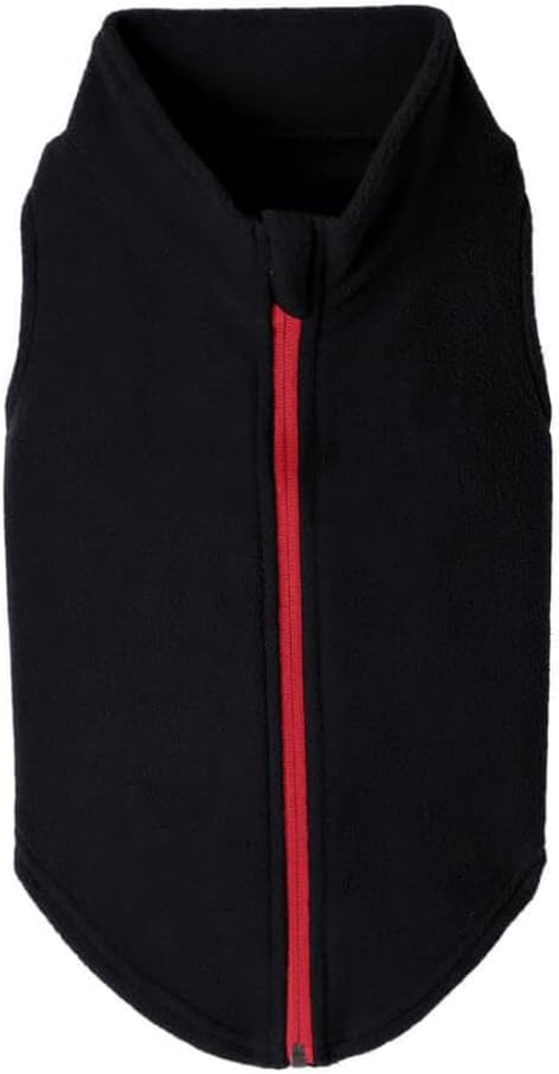 Gooby Zip up Fleece Dog Sweater - Red, Medium - Warm Pullover Fleece Step-In Dog Jacket with Dual D Ring Leash - Winter Small Dog Sweater - Dog Clothes for Small Dogs Boy and Medium Dogs