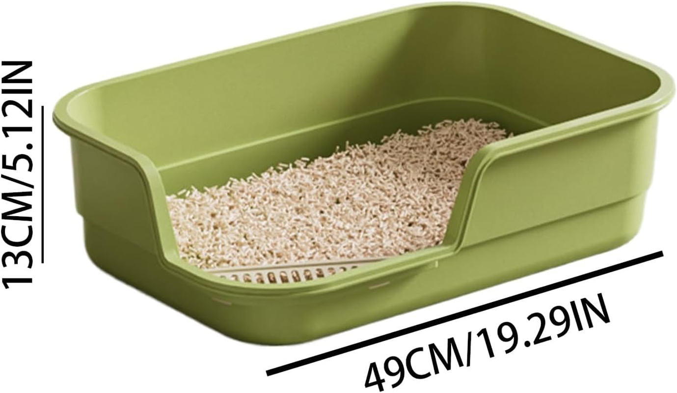 Cat Box - High Sides Low Entry | Anti-Splashing Cat Litter Boxes - for Senior Pet Kitten Indoor Home Office Dorm Apartment Hotel Farmhouse Living Room - White image number 4