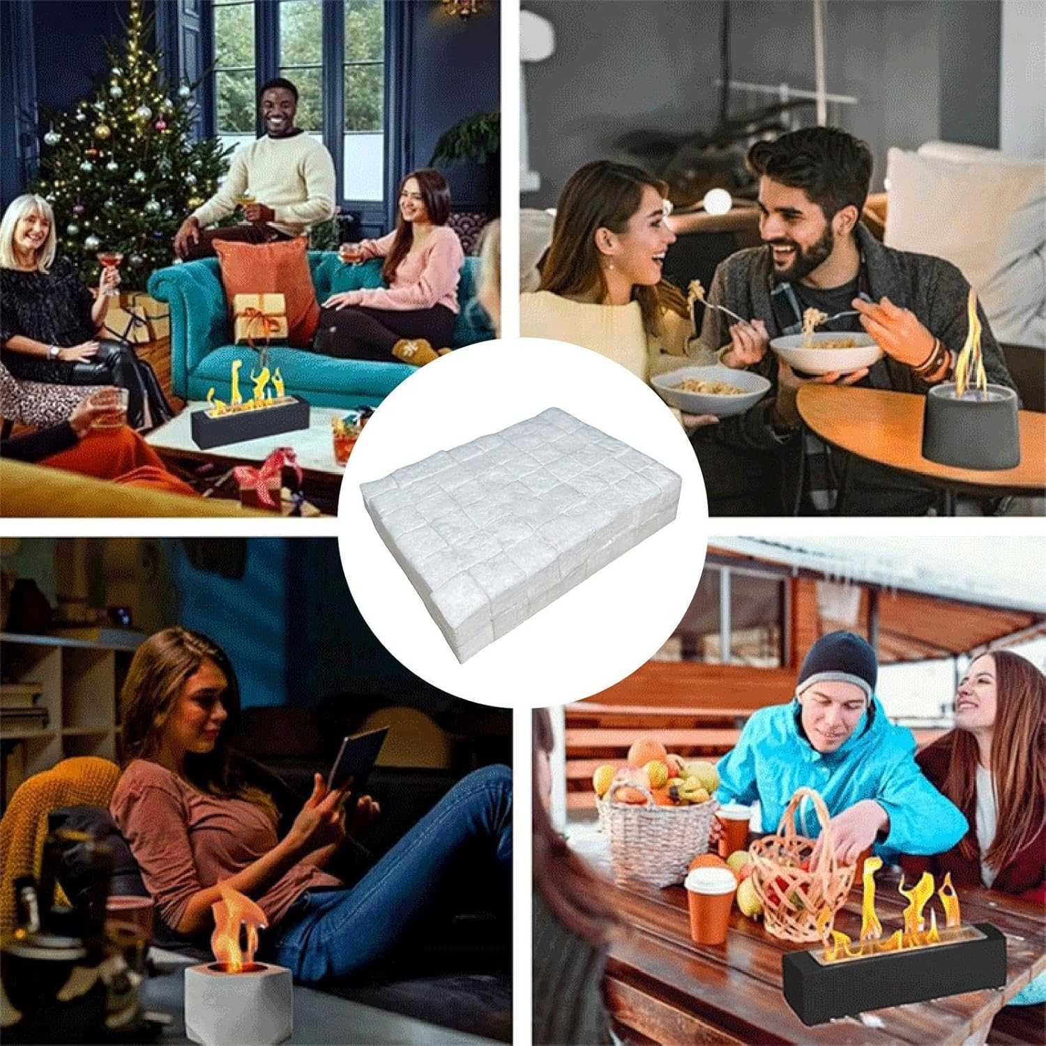 96Pcs Ceramic Wool Sponge, Ceramic Wool for Bioethanol Bioethanol Burner Wools Bioethanols Fireplace Firebox Safety Extend Fire Life, for Bioethanols Fireplace Table Top Ethanol Burner image number 3