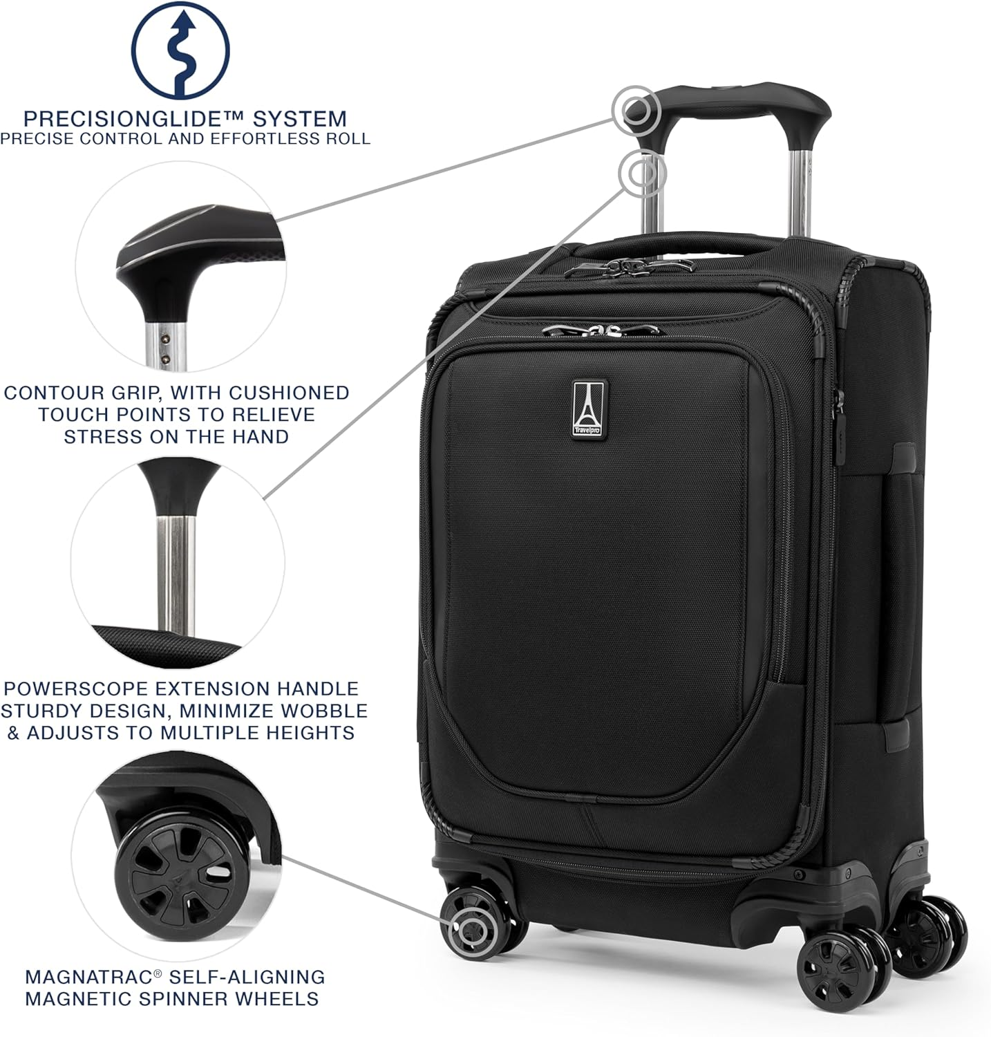 Travelpro Crew Classic Softside Expandable Luggage with Spinner Wheels image number 4