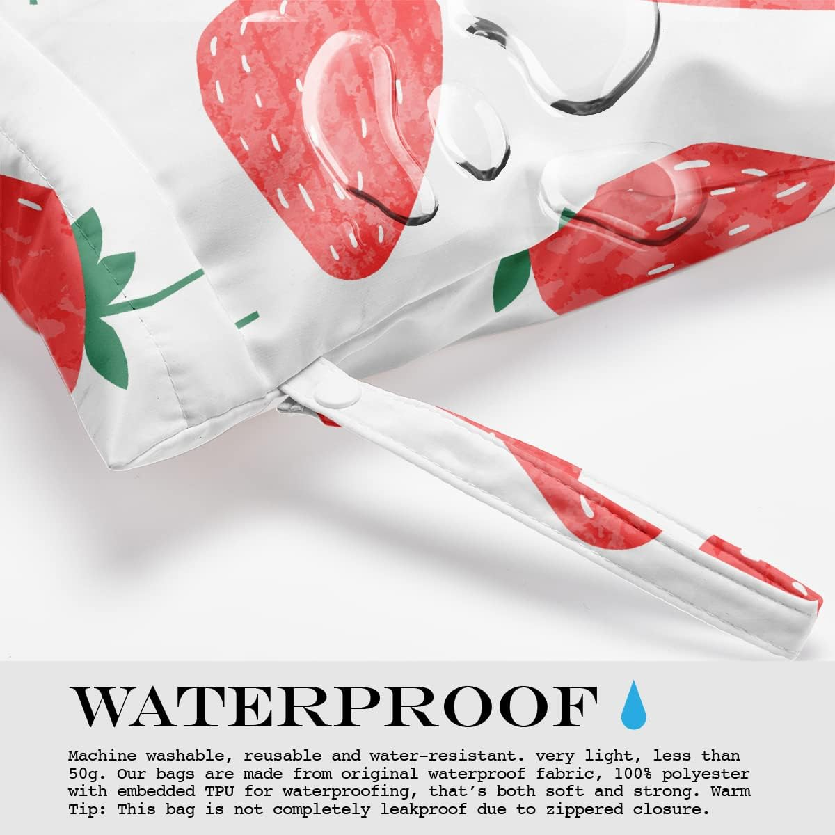 Wet Bag, Wet Dry Bag, Wet Bag for Swimsuit, Travel, Beach, Pool - Fruit-03 image number 2