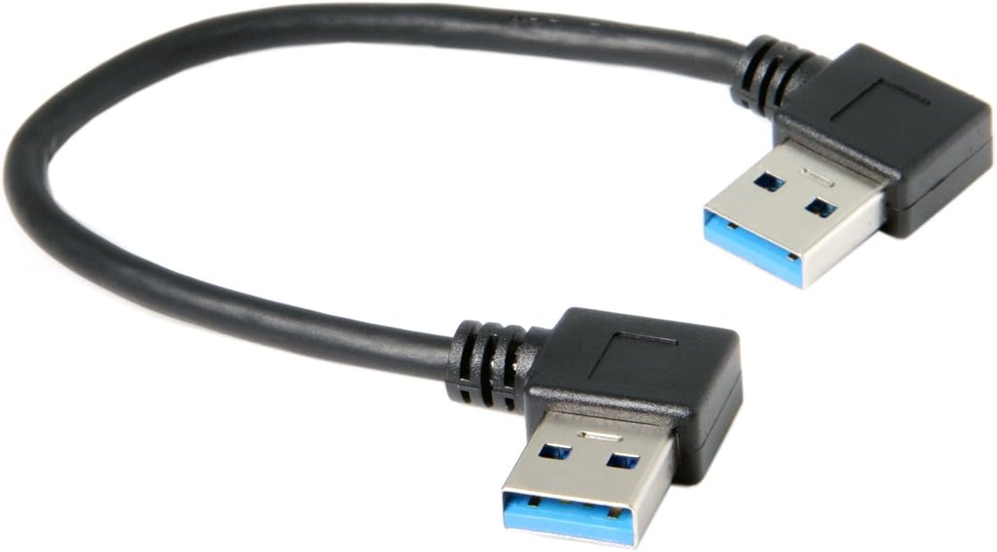 CY 20Cm USB 3.0 Type a 90 Degree Right Angled to Right Angled Data Cable for Hard Drive Computer image number 1