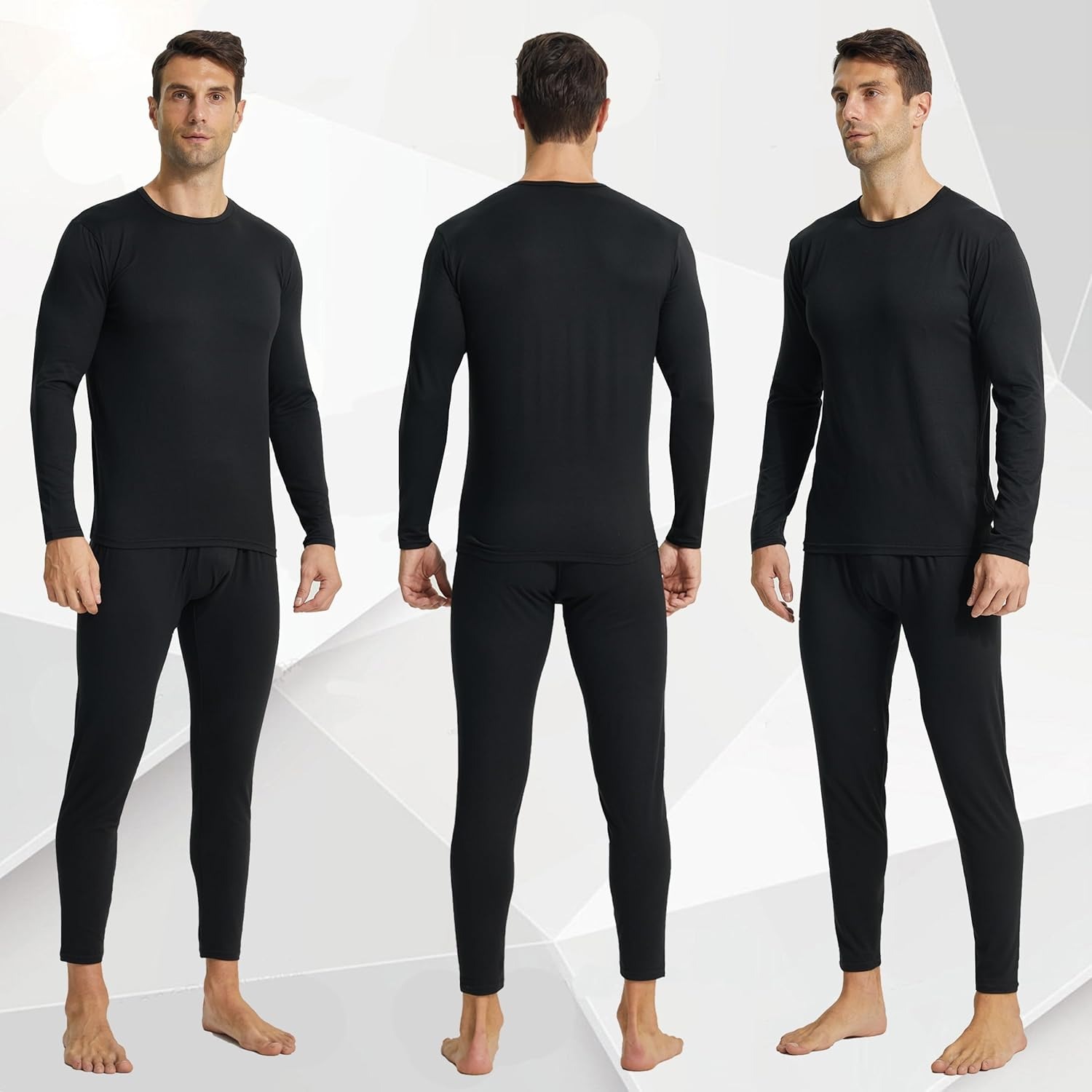 Mens Thermal Underwear Set Winter Base Layer Long Sleeve Top Long Johns for Men Thermals Warm Baselayer