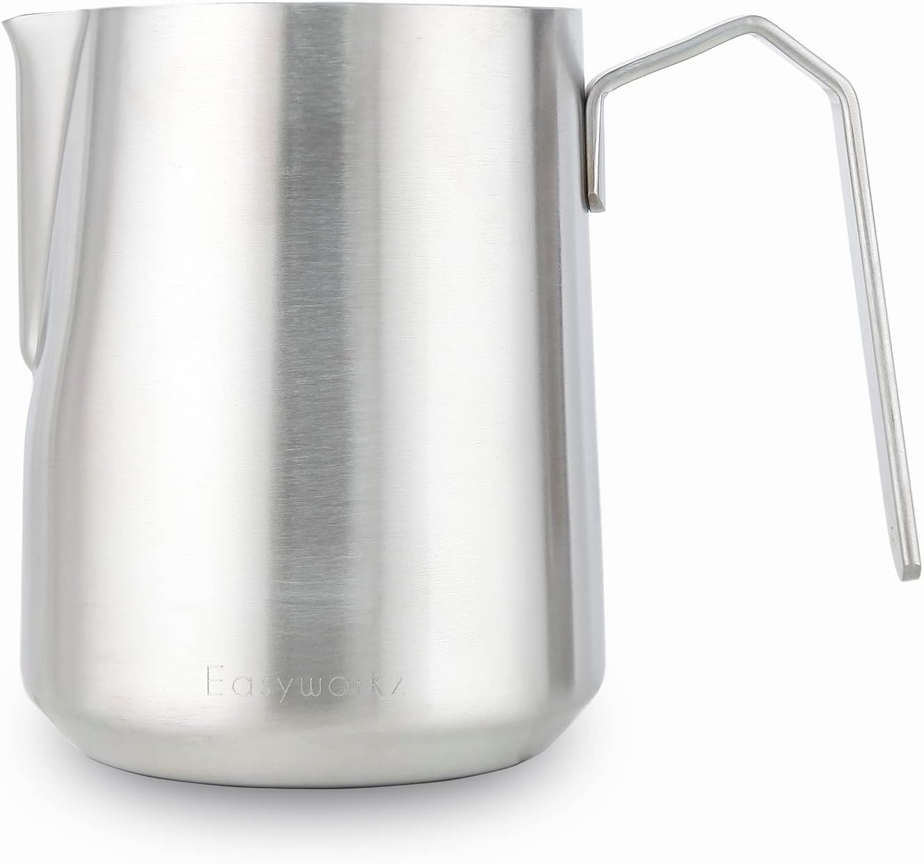 Easyworkz Espresso Steaming Pitcher Stainless Steel 600 Ml Coffee Frothing Picther Milk Jug Cappuccino Latte Art Cup, Brushed Silver