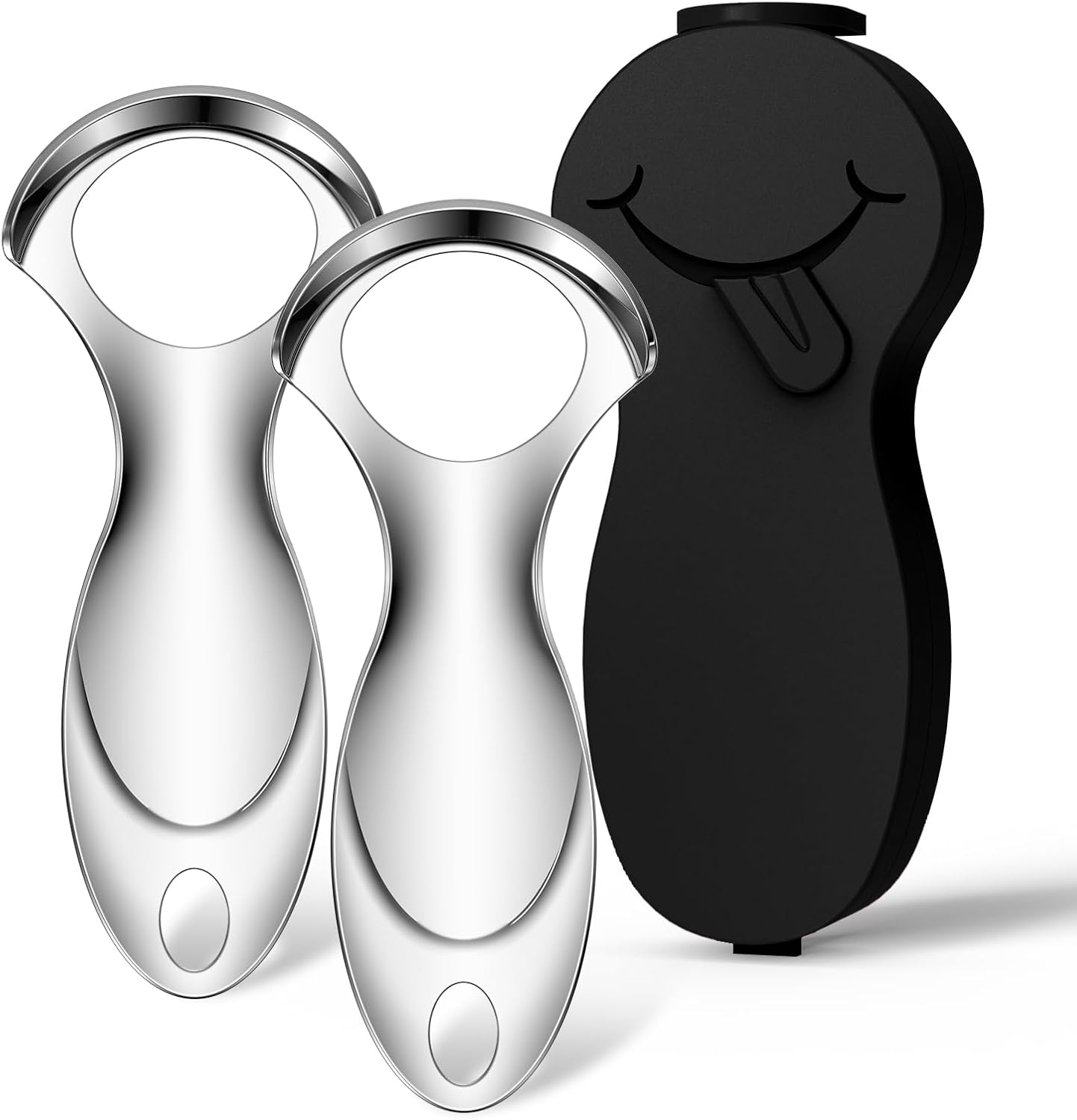 RONAVO Tongue Scraper Tongue Cleaner (2024) Tongue Scraper for Adults Portable Storage Tongue Coating Removal Bad Breath Care Metal Tongue Scraper with Green Carrying Case