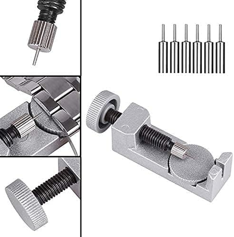 Watch Band Strap Link Pins Remover Repair Tool,24 in 1 Kit with 6 Extra Tips Replacement,20Pcs Cotter Pin,Spring Bar Tool Set,1Pcs Head Hammer image number 1