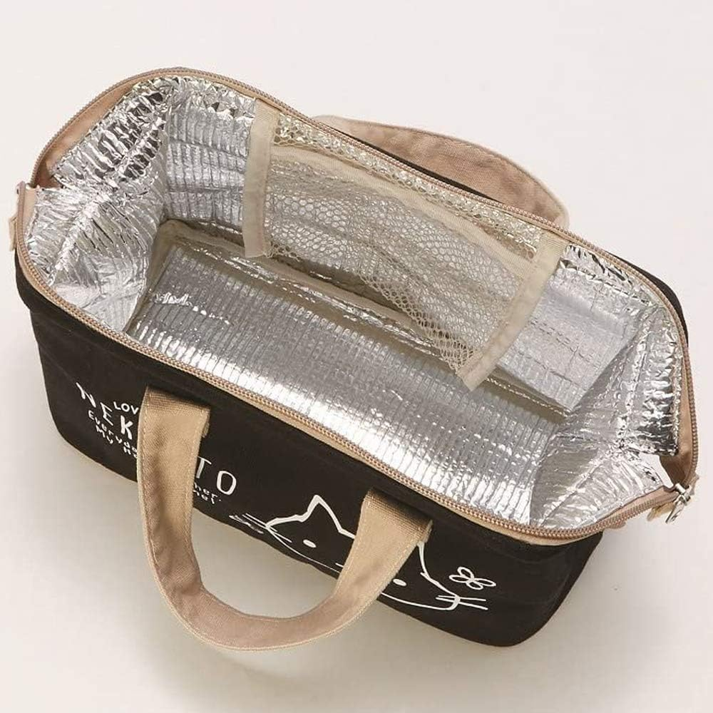 Skater KGAF1-A Canvas Insulated Lunch Bag, Handbag, Nekotto image number 6