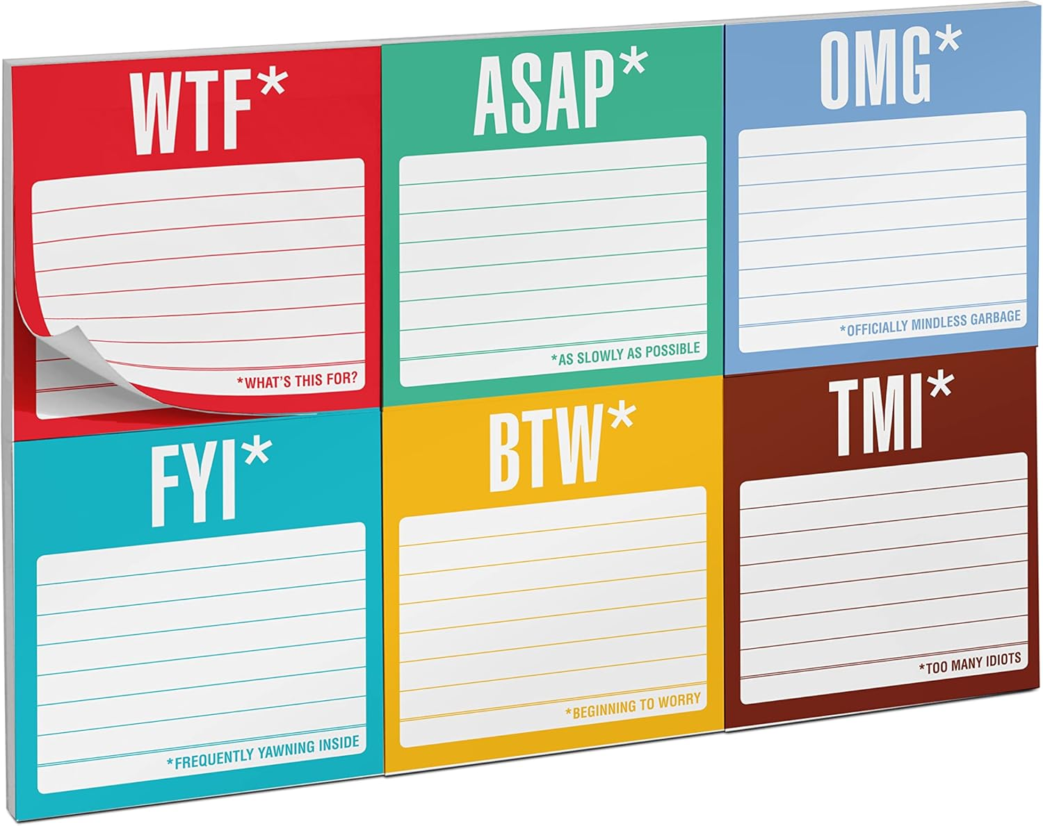 Knock Knock Sticky Notes Packet, Honest Acronyms