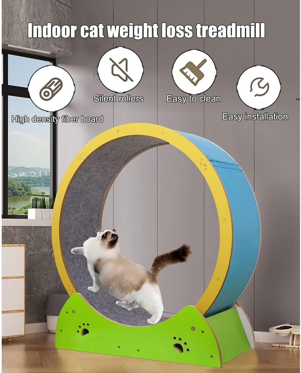 Cat Wheel Cat Running Wheel Cat Wheel Roller Mute Cat Treadmill Cat Exercise Wheel Cat Fitness Cat Toy Goods Lightweight Cat Wheel Toy for Physical Activity