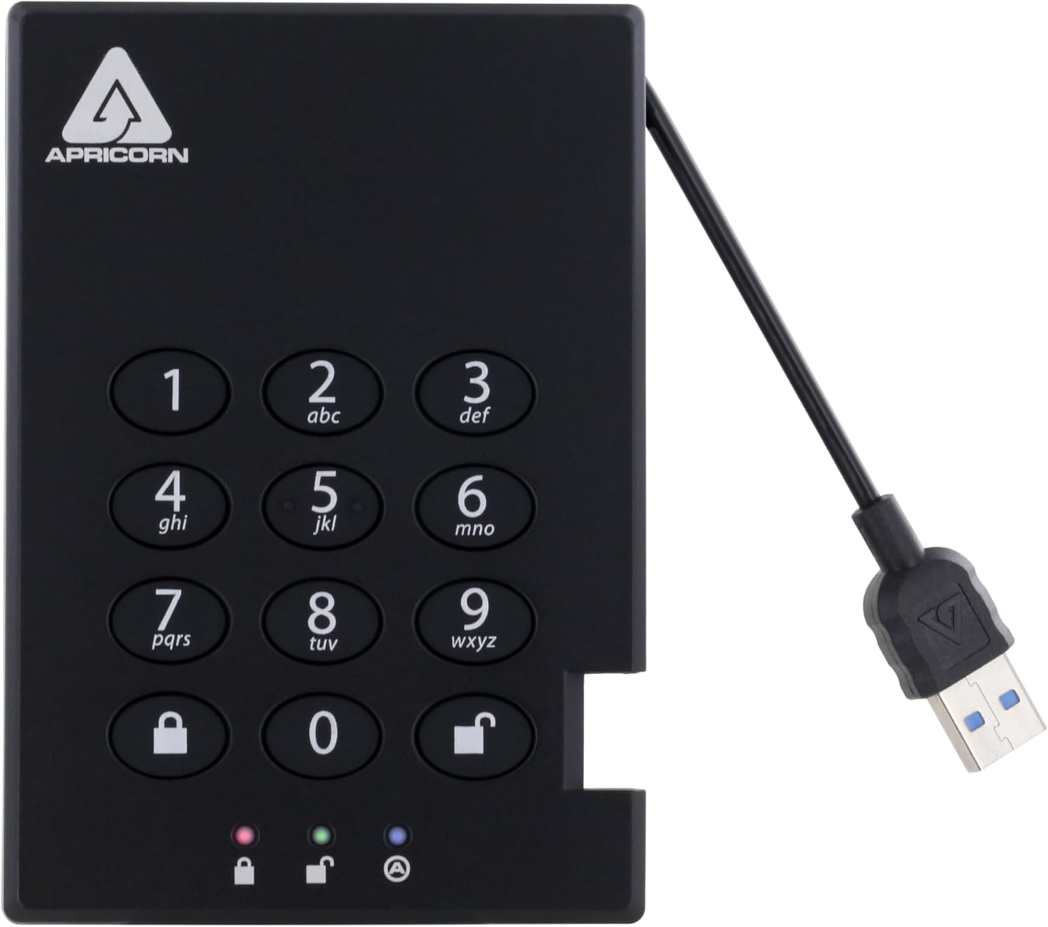 Apricorn Aegis Padlock 2 TB USB 3.0 256-Bit AES XTS Hardware Encrypted Portable External Hard Drive (A25-3PL256-2000) image number 4