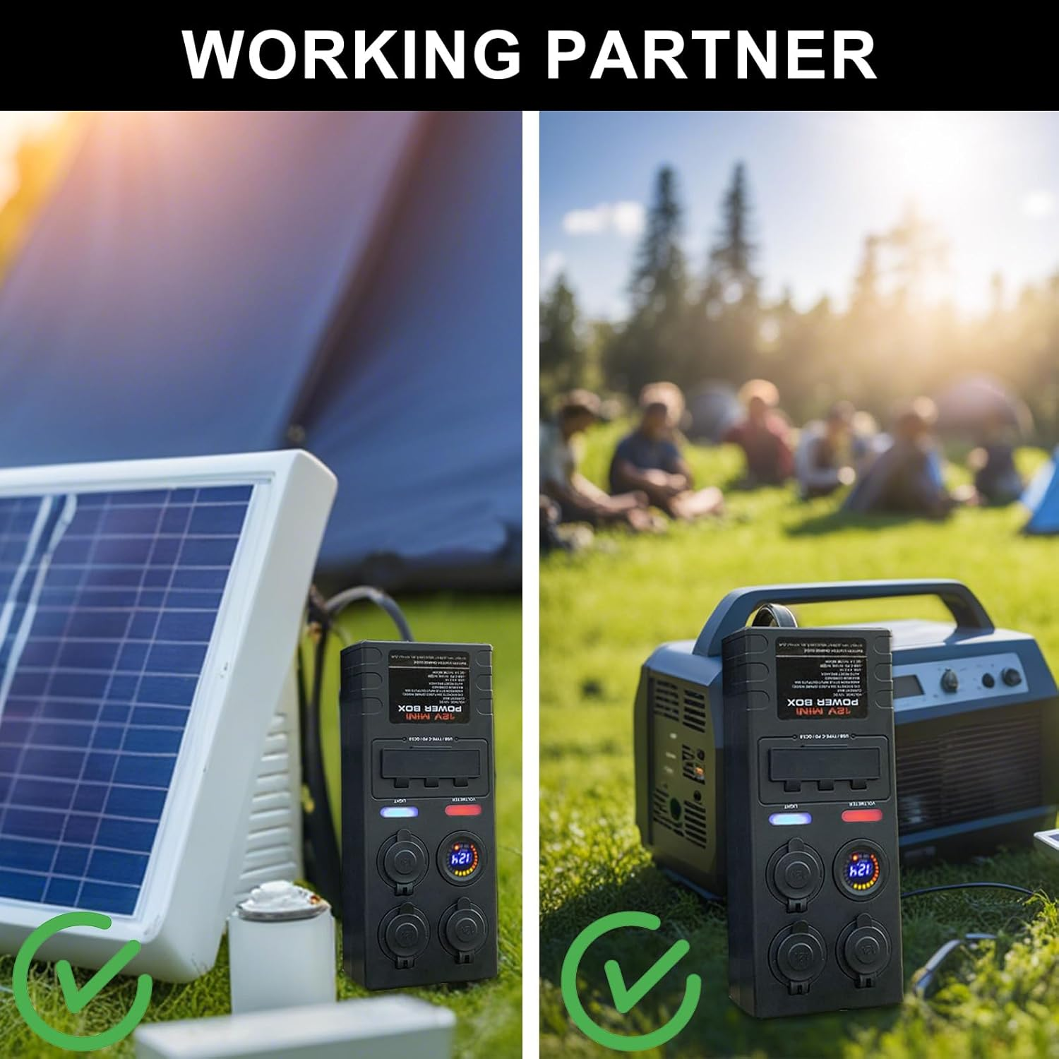 Mini Power Distribution Box 12V DC Battery Socket Max. 50A Current with 2 X Anderson, 6 X USB & 3 X Cig Sockets, Mini Battery Box for Outdoors RV Camping Fishing Emergency image number 2