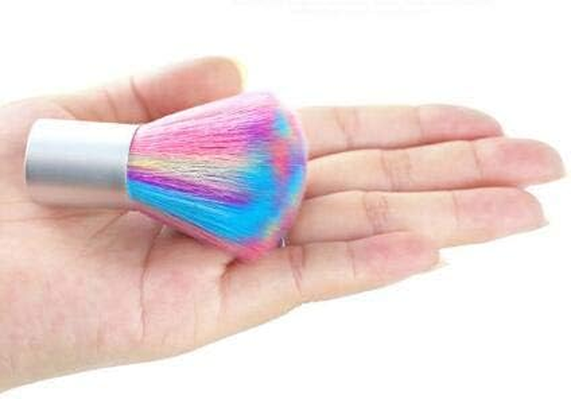 WOIWO 1PCS Rainbow-Colored Nail Art Brush Nail Dust Brush UV Gel Nail Cleaning Brush Nail Dust Brush image number 4