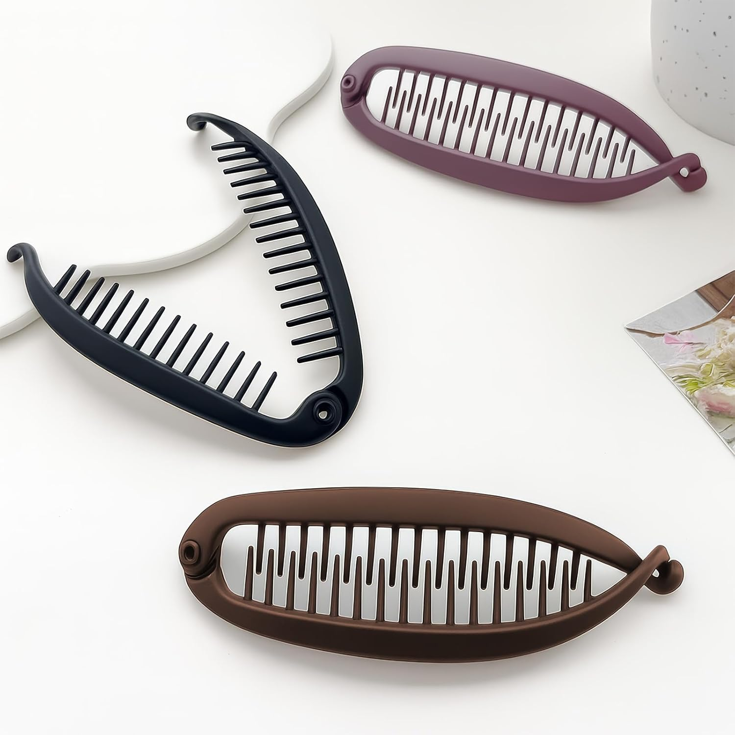 ARYIMYDP Pack of 3 Banana Clips, Banana Clip Hair, Banana Hair Clips for Thick Thin Hair, Non-Slip Elegant Hair Accessories Girls image number 3