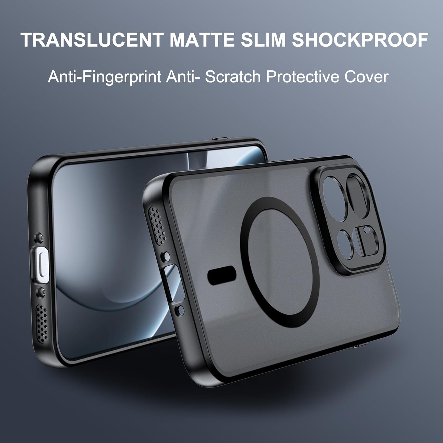 Effcotuo Magnetic Case for Oppo Find X9 Case with Screen Protector for Tempered Glass Screen Protector with Magsafe Acrylic Protective Case Full Magnet Matte Mobile Phone Case - Honor Magic 8 Lite image number 5