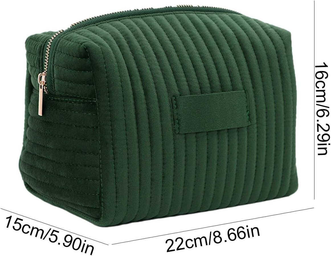 Nevalerra Velvet Makeup Bag, Velvet Cosmetic Bag - Travel Toiletry Bag with Zip, Makeup Brush Toiletry Organiser with Large Capacity for Men and Women, Daily image number 2