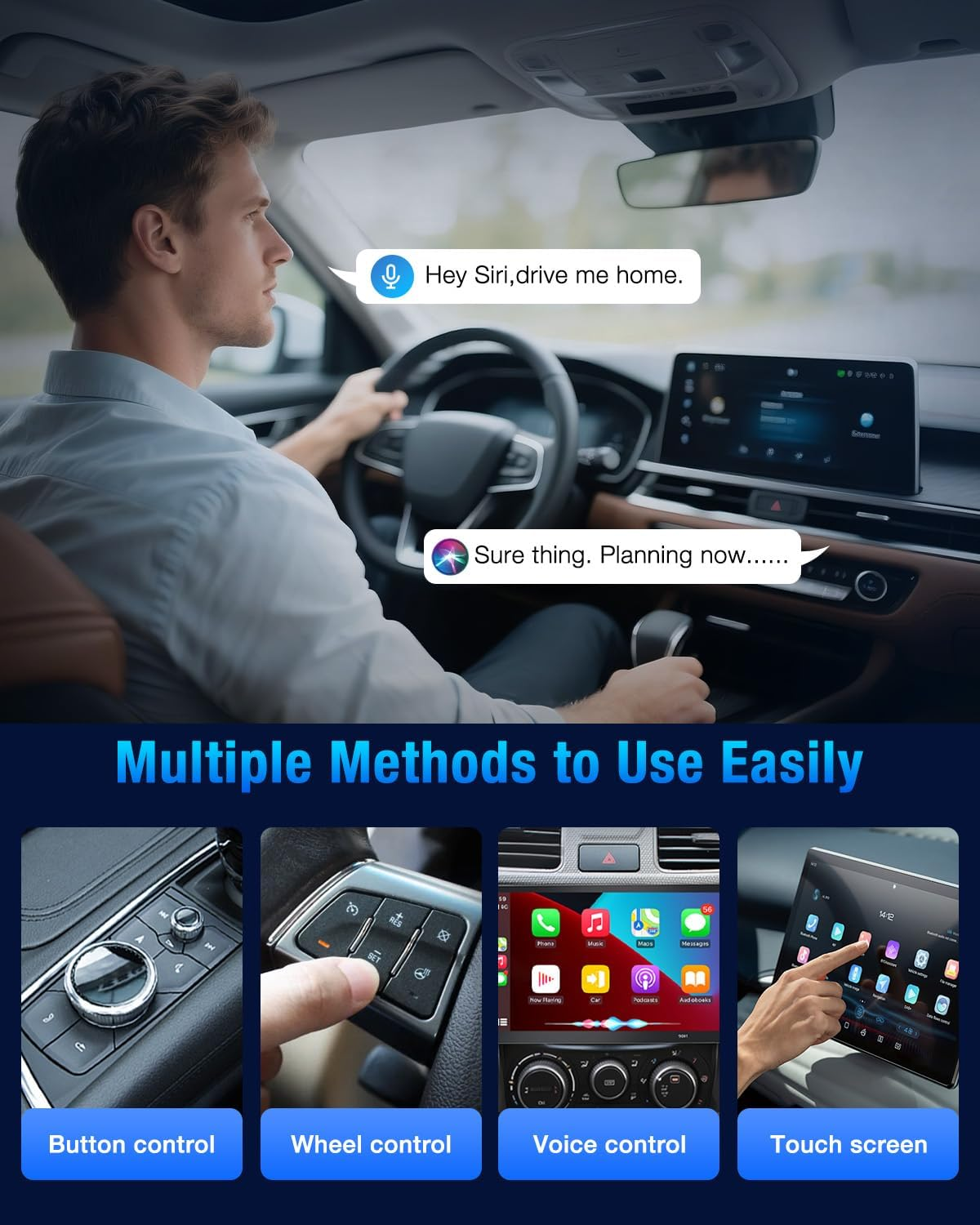 Oolong Wireless Carplay Adapter for Iphone,Converts Wired Carplay to Wireless,Usb A/C Mini Size,Retains Original Car Controls, Plug & Play Car Play Dongle for Iphone Ios 10+/ Android 11+/ Cars 2016+ image number 5