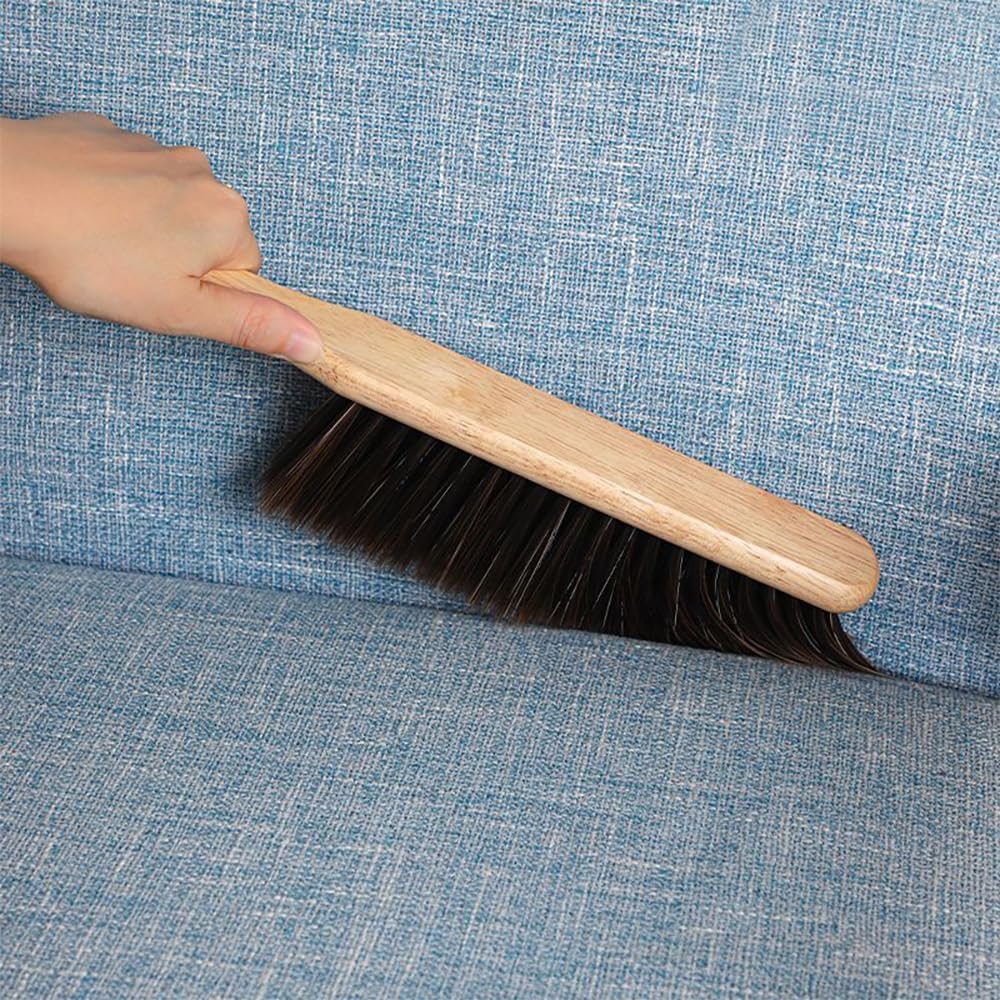 Pack of 2 Dusting Brush Wooden Handle Soft Bristles Cleaning Brush for Counter Bed Sofa Car Fireplace Clothing Household Cleaning Furniture Carpet