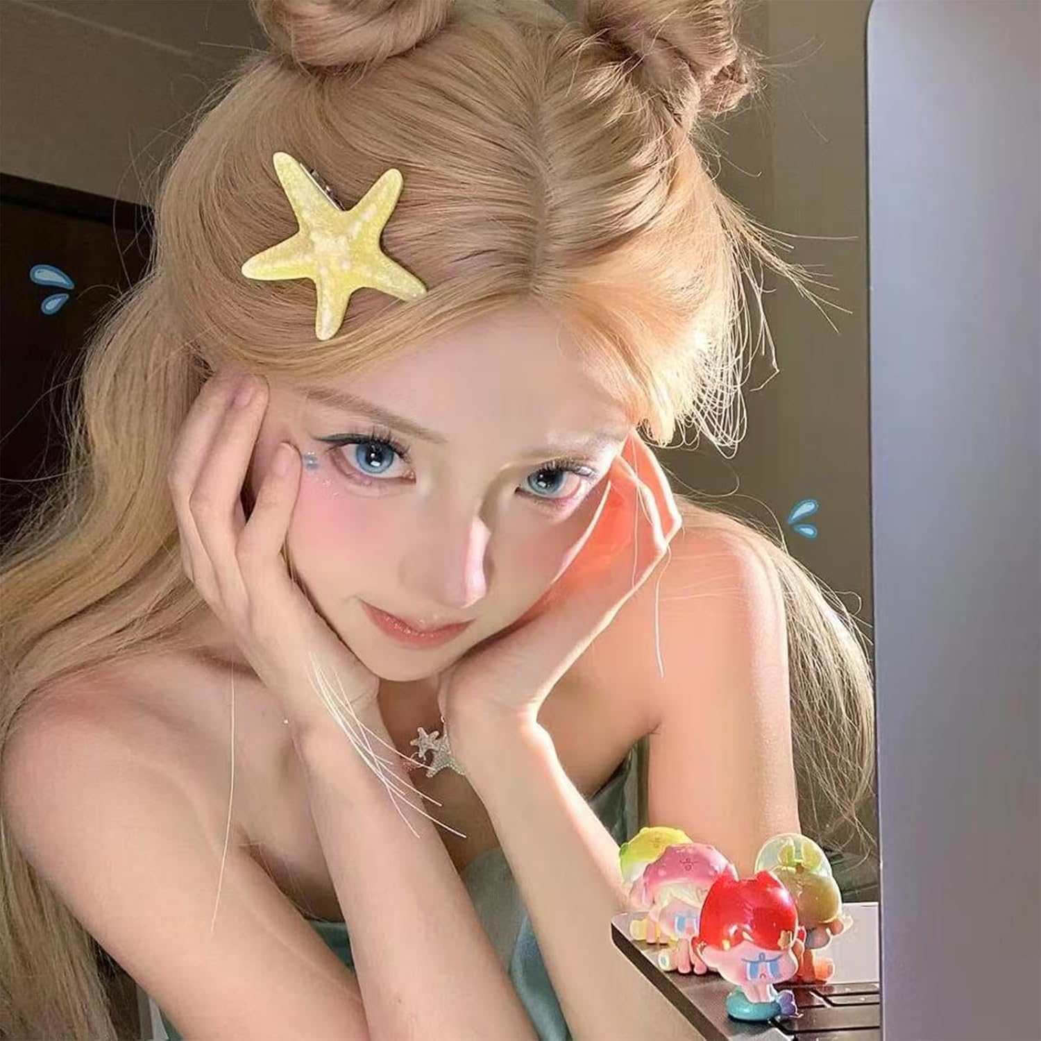 Yeanifeana 7-Piece Set Mermaid Hair Clips, Shell Pearl Starfish Alligator Clips, Waterproof Resin Mermaid Accessories for Women Girls, Beach Party Favors Gifts image number 6