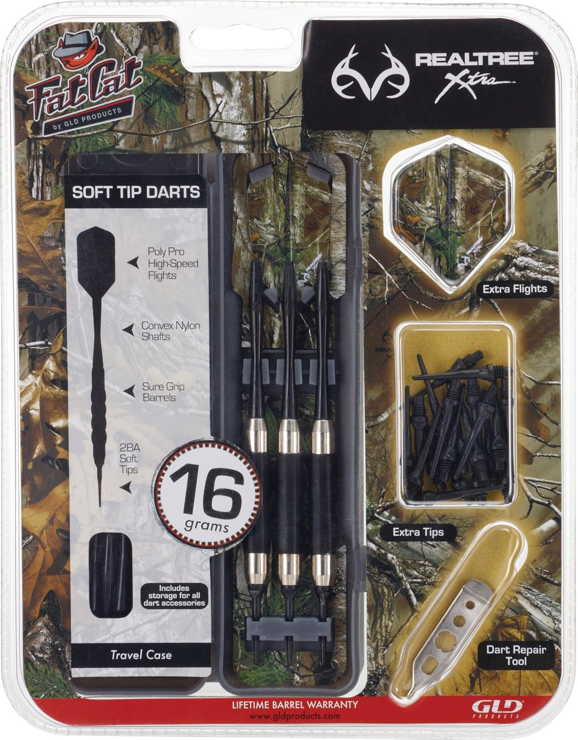 Fat Cat Realtree Hardwoods HD Camo Soft Tip Darts with Storage/Travel Case, 16 Grams image number 4
