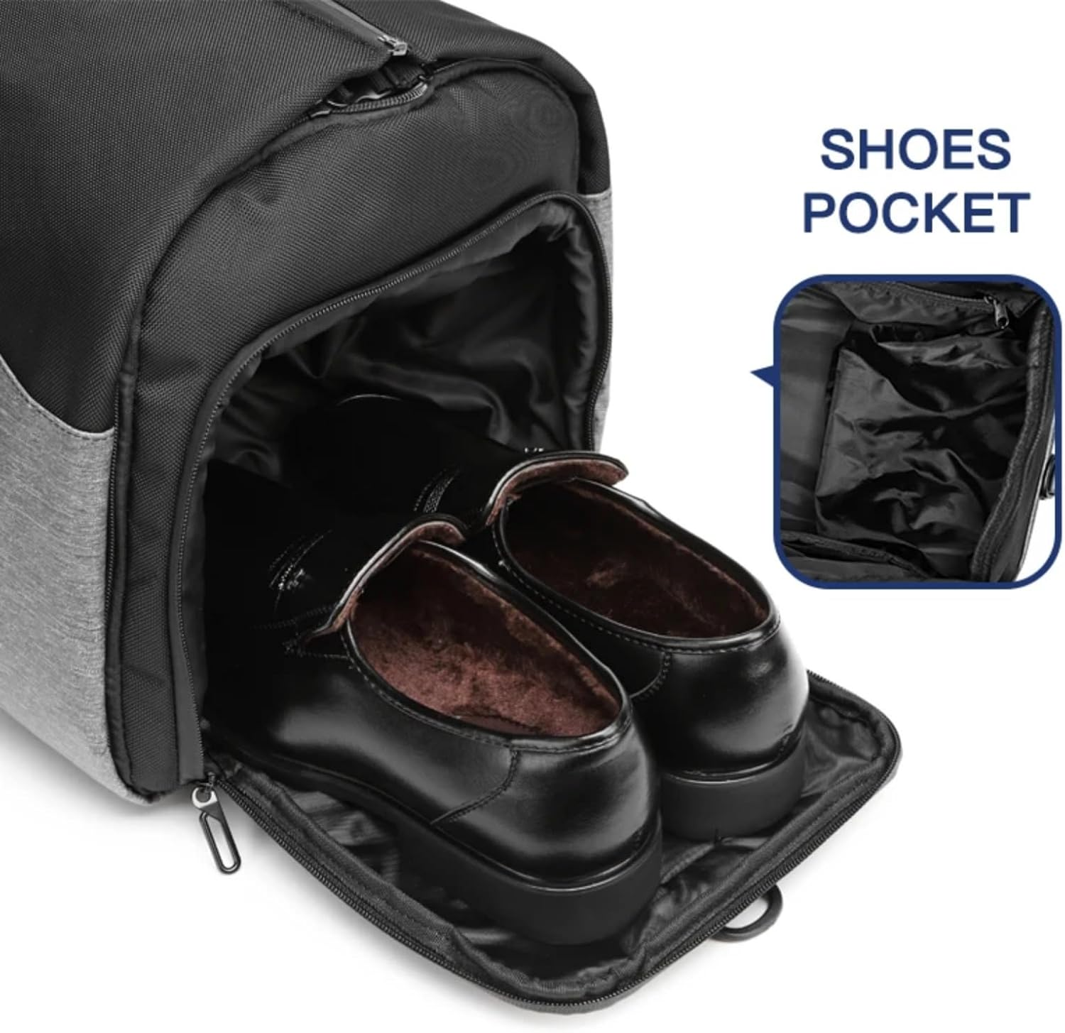 Ozuko 9288 Quality Carry-On Garment Bag Pack Large Duffel Suit Travel Bag Weekend Flight Bag with Shoe Pouch for Men Women, Black - Black image number 6