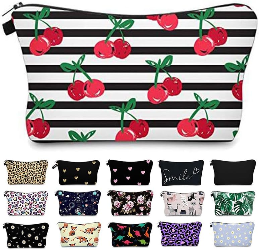 Travel Makeup Case Small, Cosmetic Zipper Bag Waterproof Small Pouch for Purse Mini, Women Cute Traveling Accessories Pouch for Ladies(Golden Heart) - Daisy image number 3