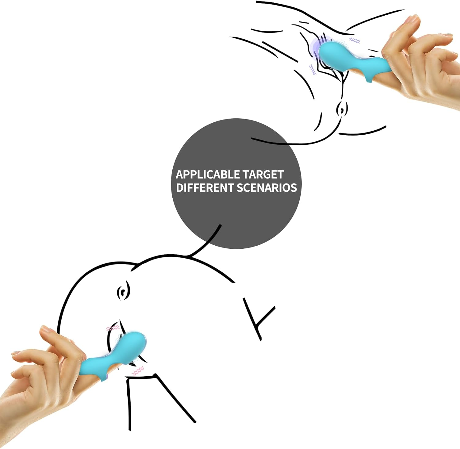 COREXPOWER Intense Finger Vibrator for Couples - Powerful Sexual Stimulation Toy for Women with Nipple and Clitoral Sensation - Sexual Pleasure Tools for Women Mini Vibrator Couples Sex Toys Blue