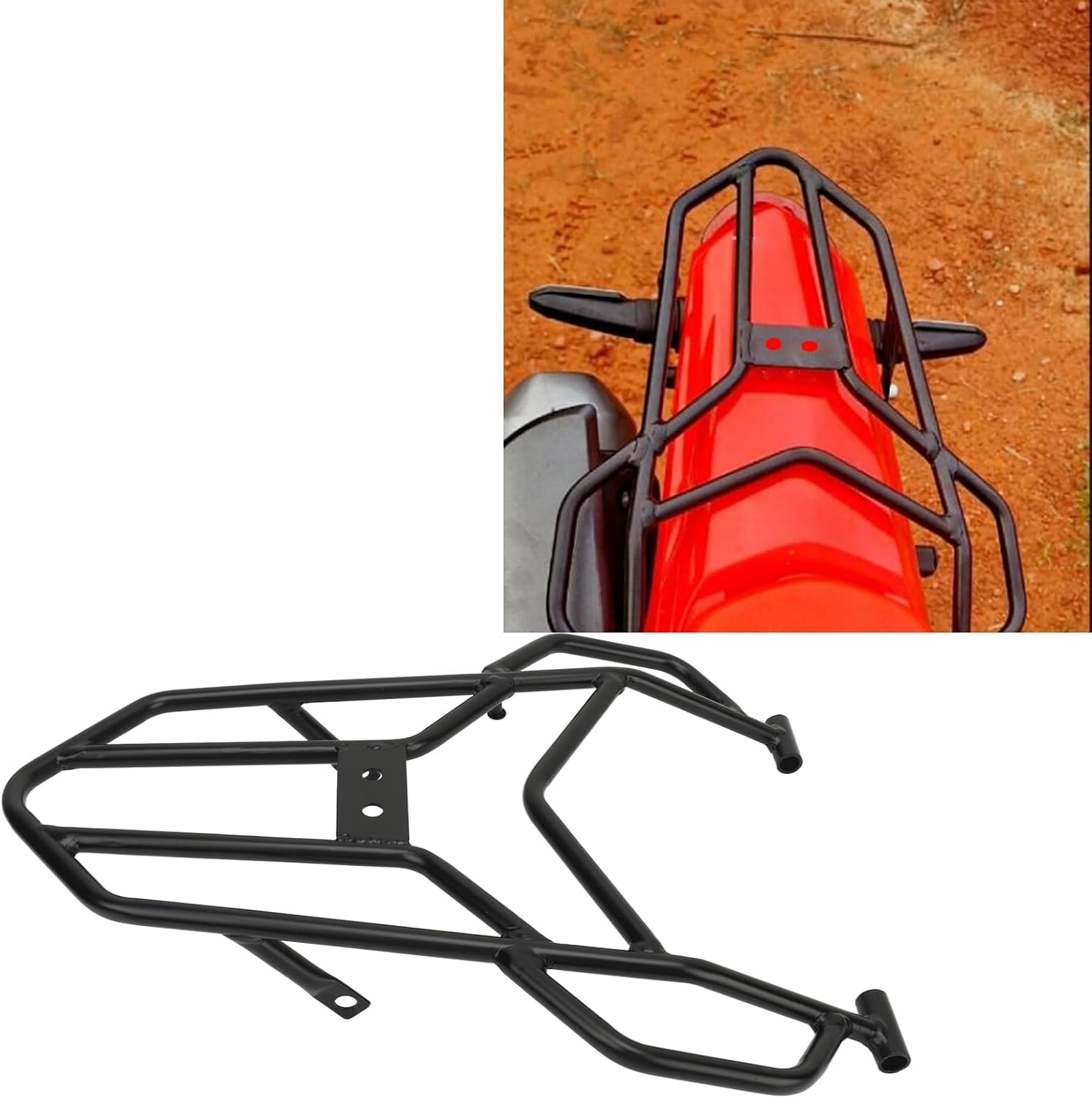 Gernie Motorcycle Luggage Rack, Rear Cargo Carrier Shelf Holder, Fit for CRF300L CRF300 CRF250L CRF250, Increased Storage Space image number 4