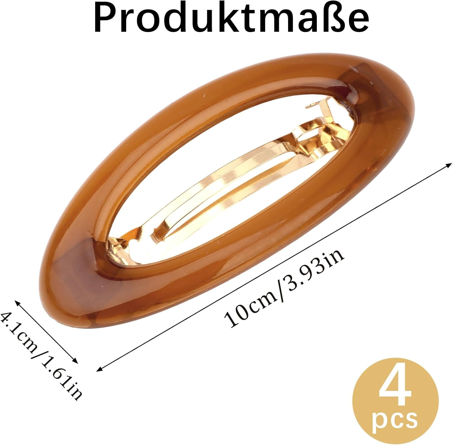 EXIPSAT Hair Claw Set of 4 Oval Hair Clips for Women, Large Flat Hair Clip, Perfect for Thin or Thick Hair, Everyday, Sports & Driving