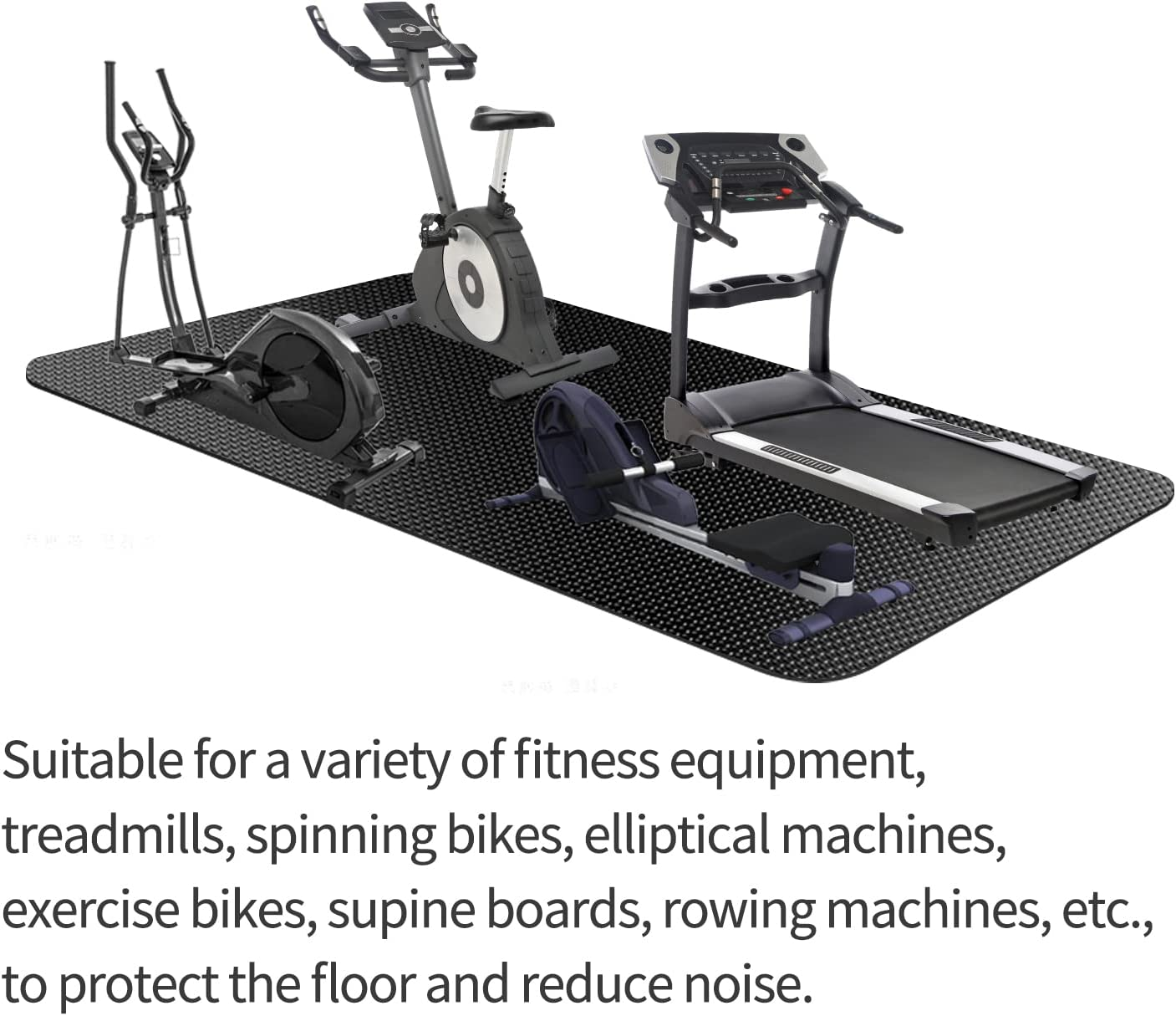 Large Exercise Mat 84" X 32",Exercise Equipment Mat,Treadmill Mat, Exercise Bike Mat, Workout Mats for Home Gym Flooring Rubber Mat Large Yoga Mat Cardio Mat for Weightlifting, Jump Rope,Fitness image number 3