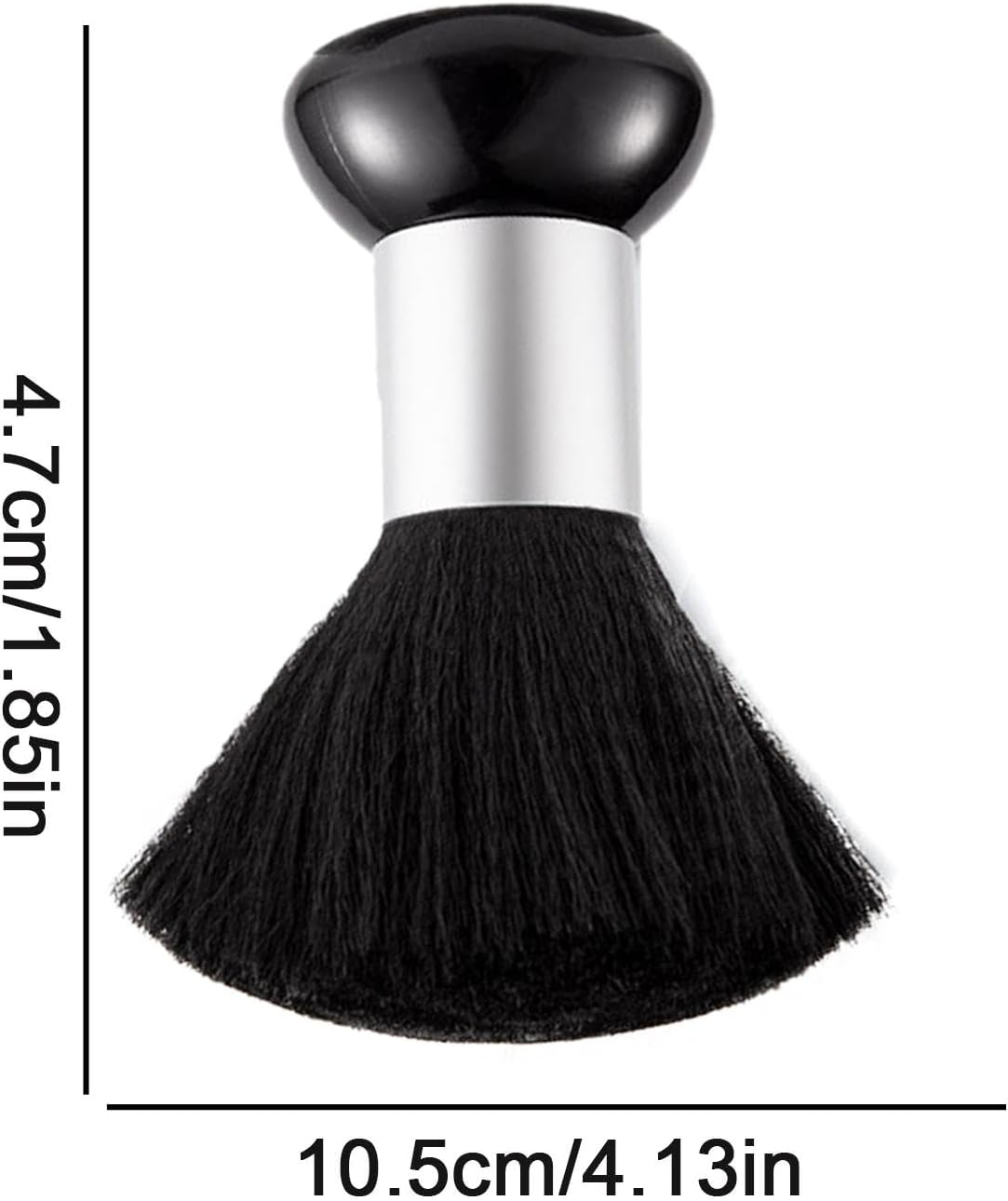 Barber Brush Neck Duster, Dust Brush for Nails, Soft Nylon Bristles Nail Tool, Professional Barber Face Cleaning Hairbrush for Salon, Home Use, Facial Hair Dusting Brush for Neck and Nails - Silver image number 2