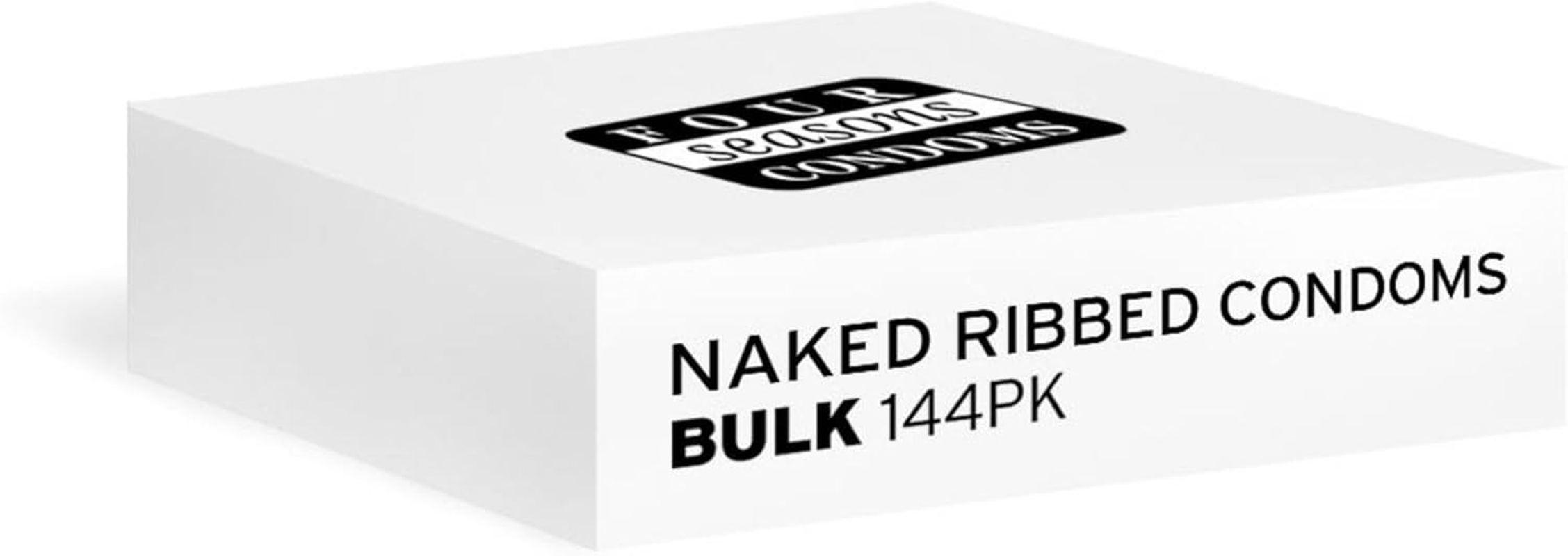 Four Seasons Naked Ribbed Condoms - Ultra Thin - Ribbed for Extra Sensation - Lubricated - Bulk Pack of 144 image number 1