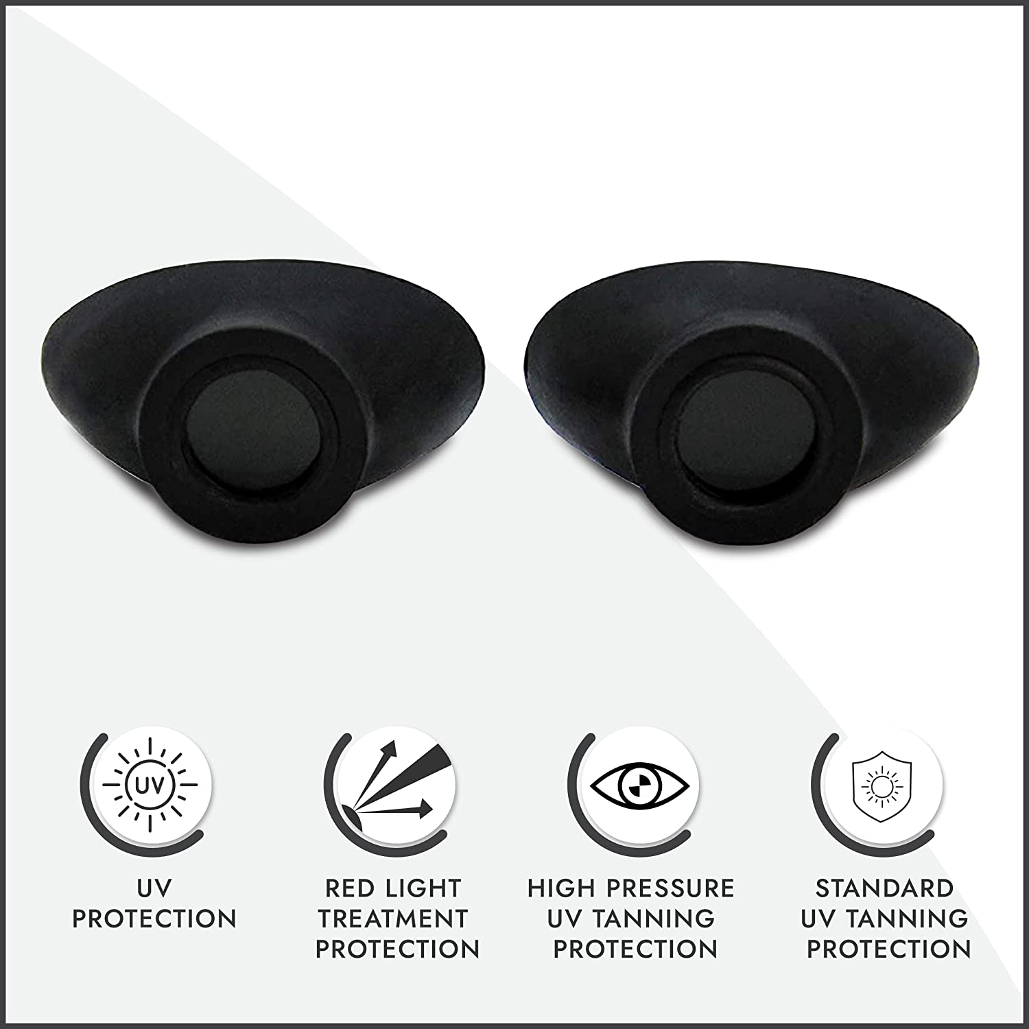 Super Sunnies Slim Flex UV Eye Protection, FDA Compliant Individual Tanning Goggles Eyeshields (Black) image number 6