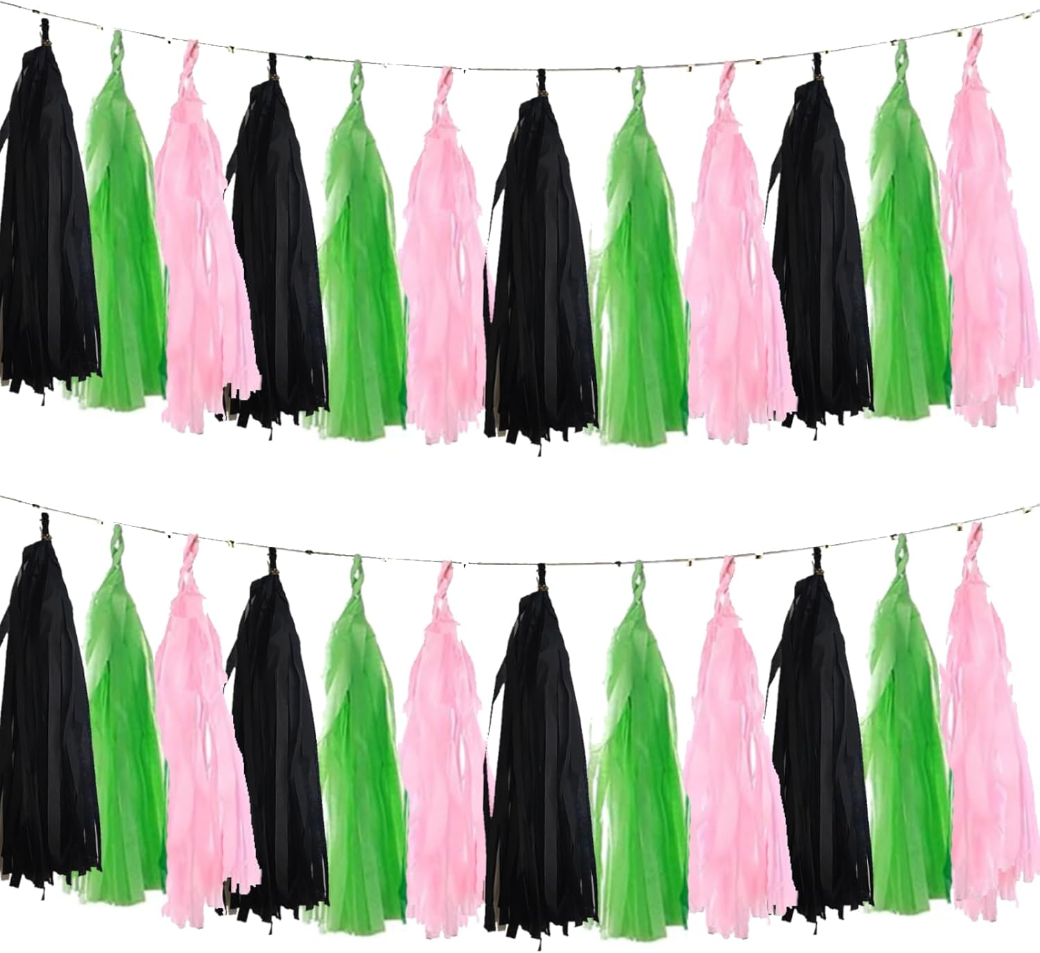 We Moment Hot Pink Light Pink Tissue Paper Tassels Party Tassel Garland Banner for Party Decorations, DIY Kits,15Pcs