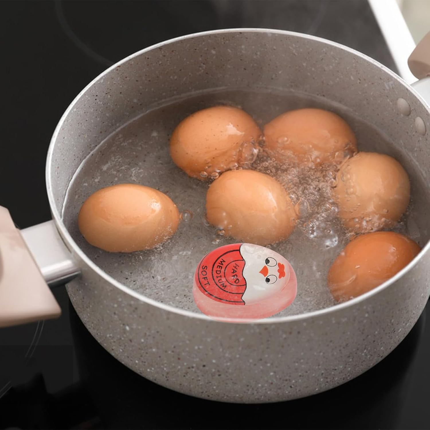 3 Pack Egg Timer Set, Reusable Heat Sensitive Color Changing Egg Timers for Boiled Eggs image number 6