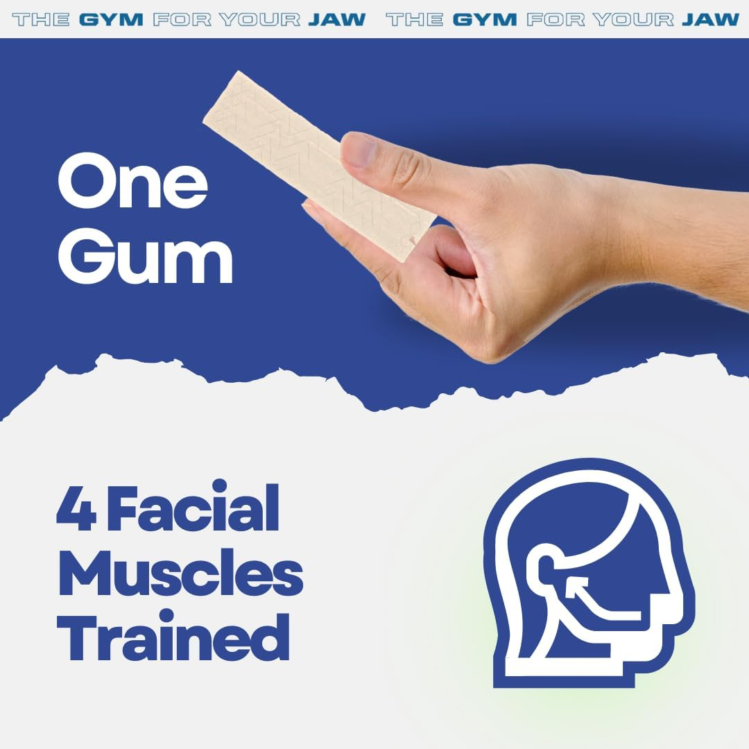 ROCKJAW&reg; Tuff Stripz | Semi-Tough Chewing Gum | Sugar-Free Jaw Exerciser for Beginners | Bubblegum Trubble | 10 Packs, 120 Stripz | 2 Month Supply image number 2