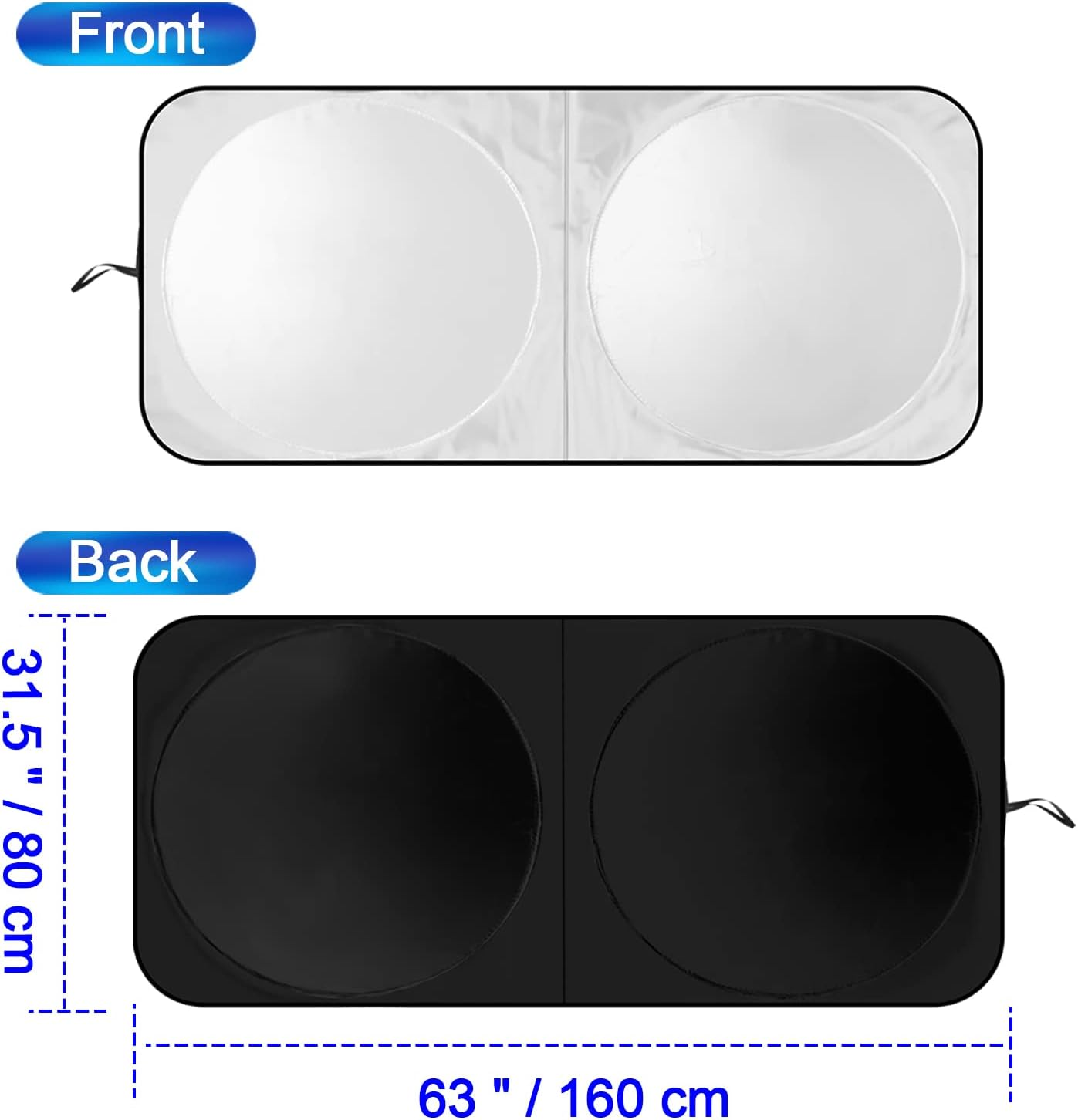 Car Windshield Sun Shade, Foldable Car Sun Shade Cover Front Windshield Sun Protector from UV Rays Sun Auto Interior Protection for Cars, Suvs, Truck image number 1