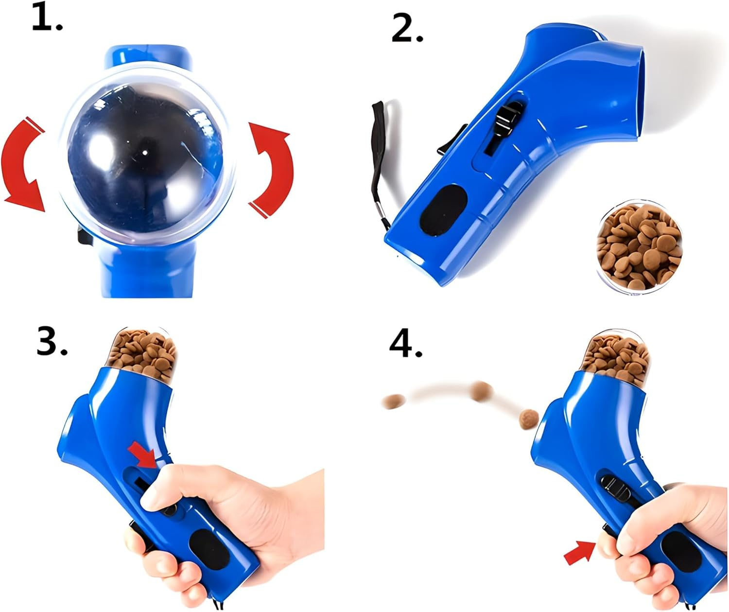 Tasmegol Cat Treat Gun Shooter Interactive Pet Food Snack Dispenser Launcher Toy for Cats Dog （Red） image number 1